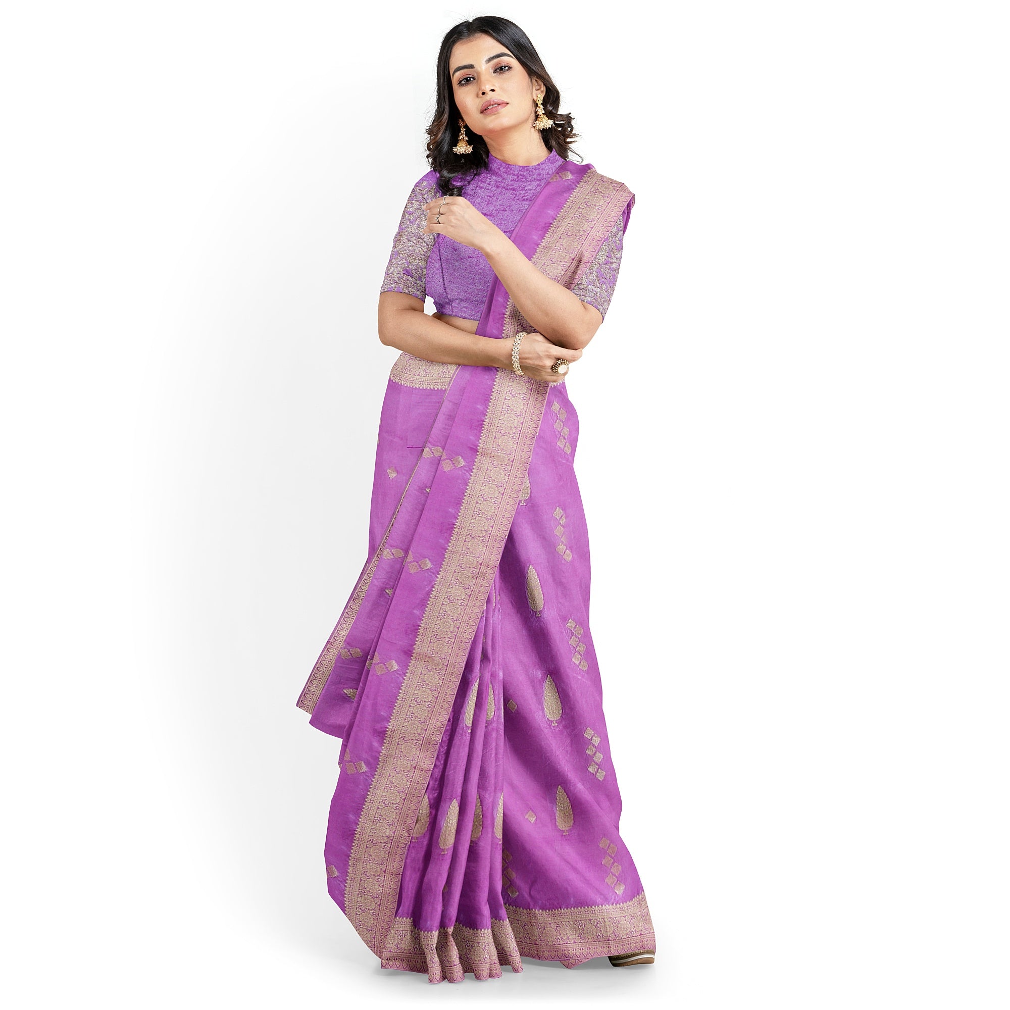 Lavender Raw Silk Saree – Elegant Traditional Saree for Weddings and Celebrations