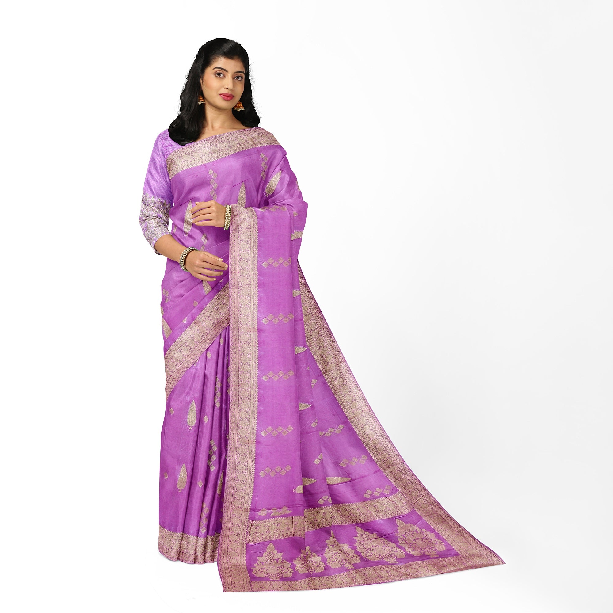 Lavender Raw Silk Saree – Elegant Traditional Saree for Weddings and Celebrations