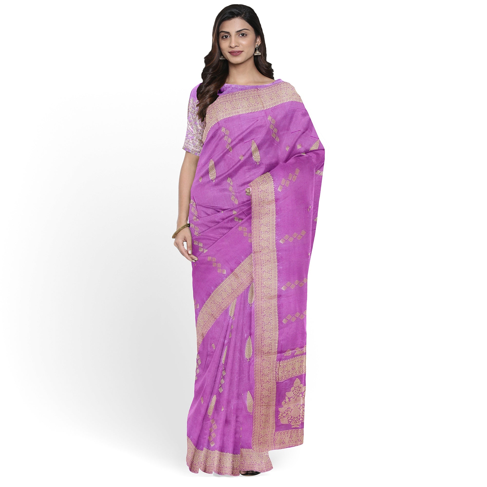 Lavender Raw Silk Saree – Elegant Traditional Saree for Weddings and Celebrations