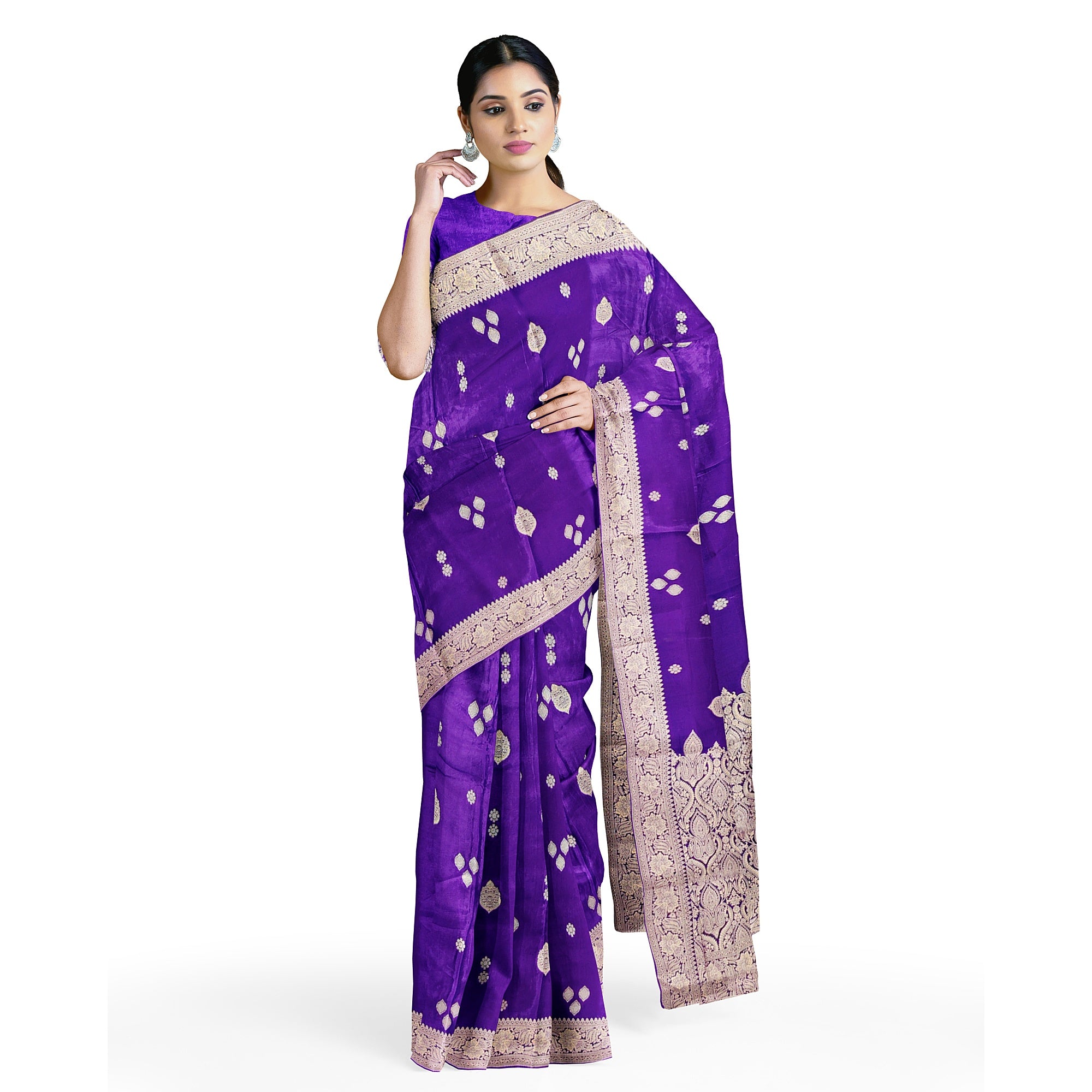 Purple Raw Silk Saree – Luxurious Traditional Saree for Weddings and Festivities