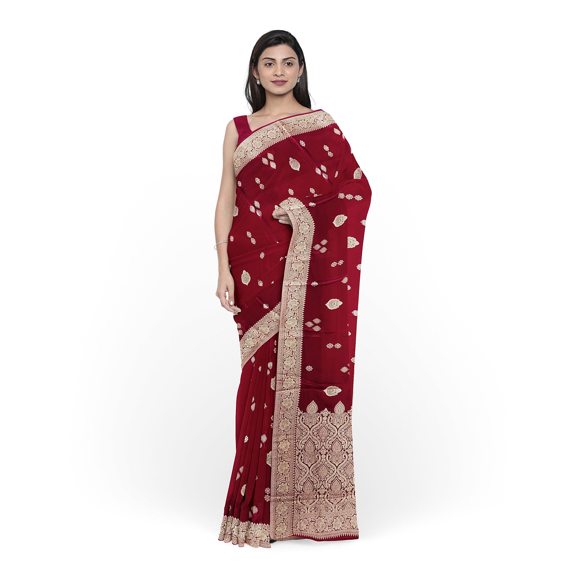 Maroon Raw Silk Saree – Timeless Elegance in Rich Traditional Weave
