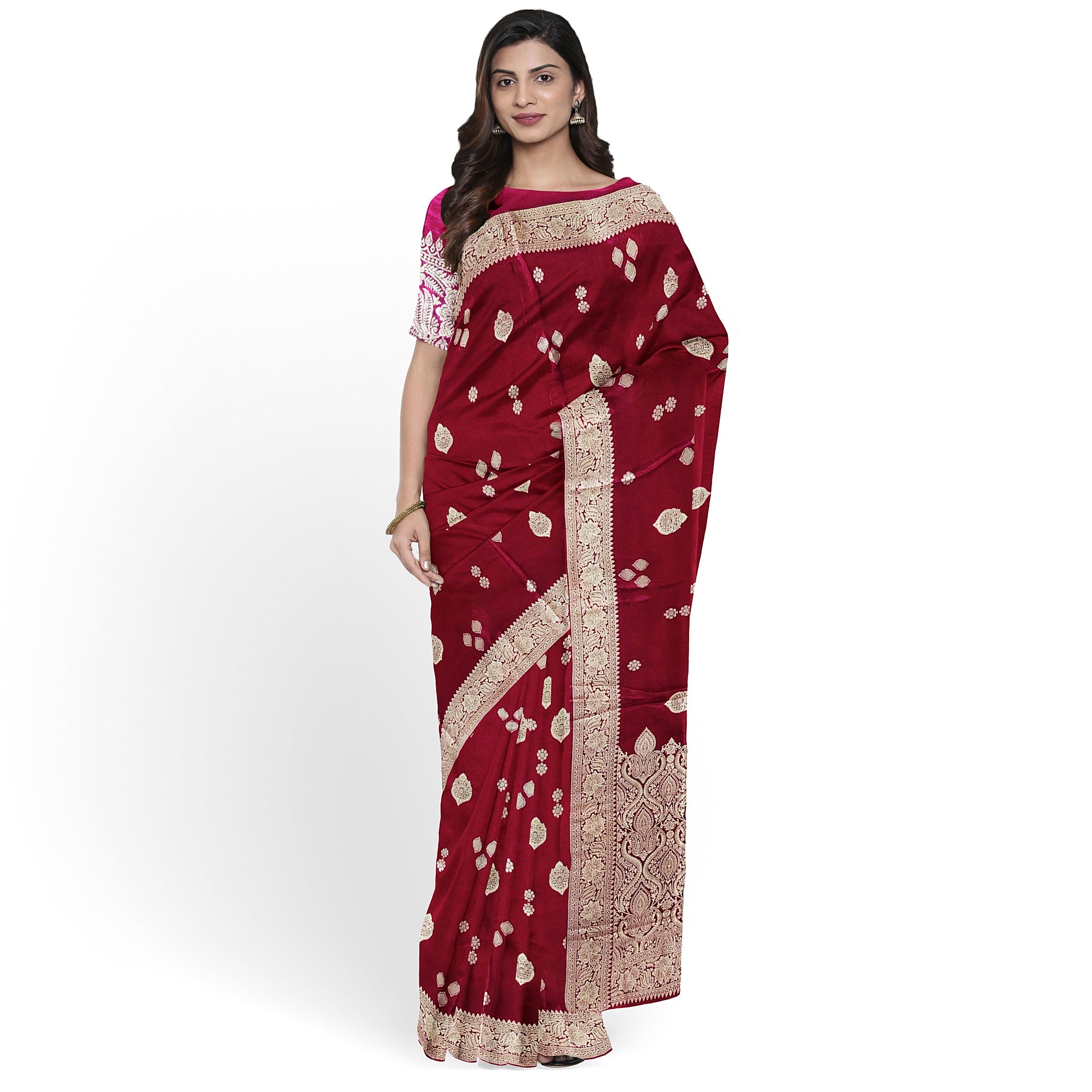 Maroon Raw Silk Saree – Timeless Elegance in Rich Traditional Weave