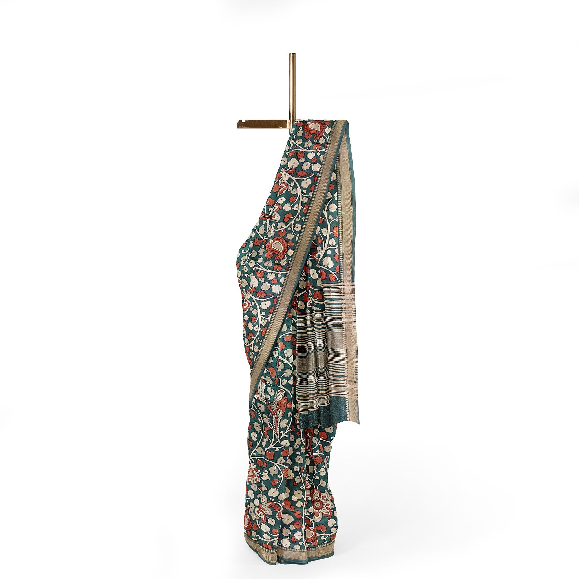 Green Saree with Floral Print – Elegant Designer Saree for Weddings and Festive Occasions