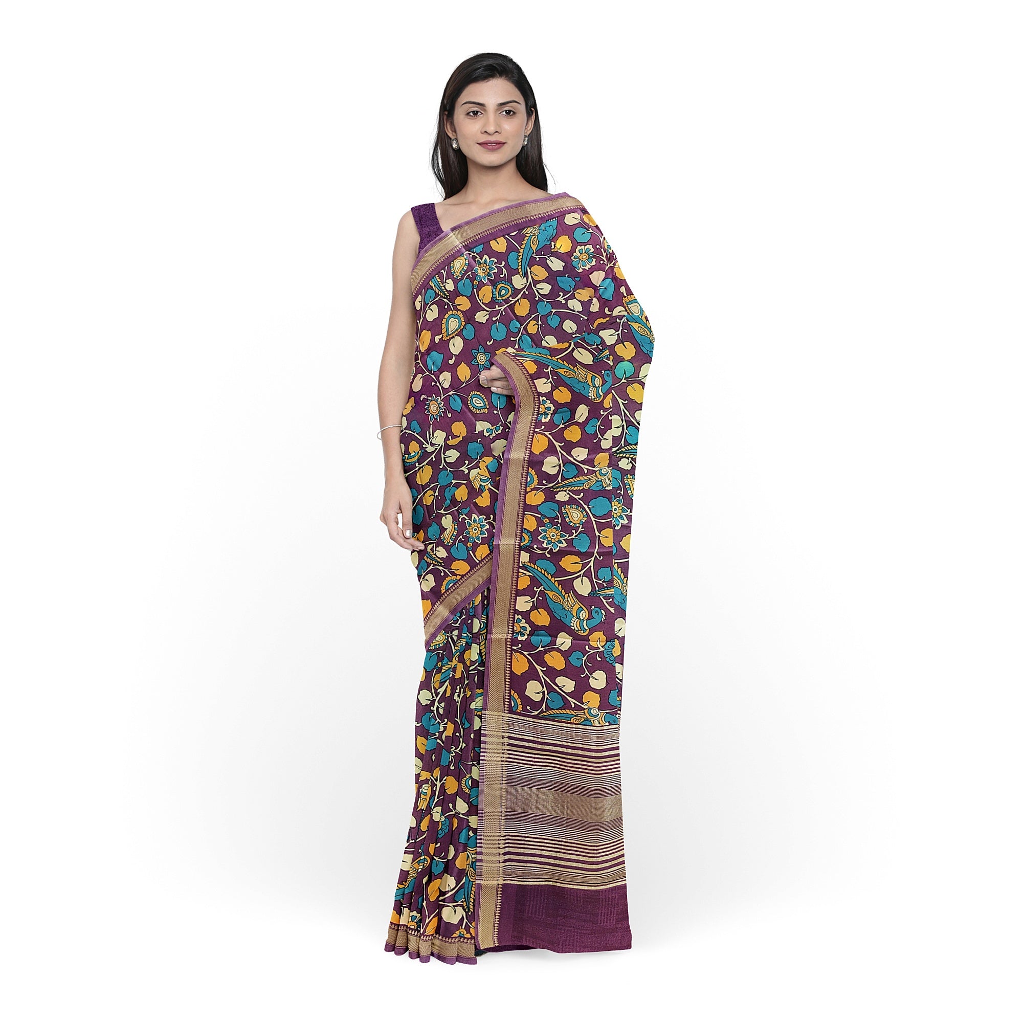 Maroon Saree with Peacock Print – Elegant Designer Saree for Festive Occasions