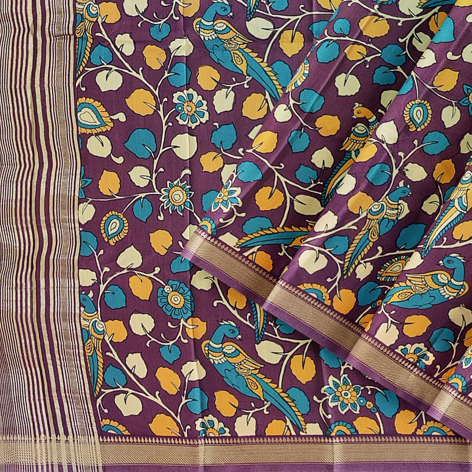 Maroon Saree with Peacock Print – Elegant Designer Saree for Festive Occasions
