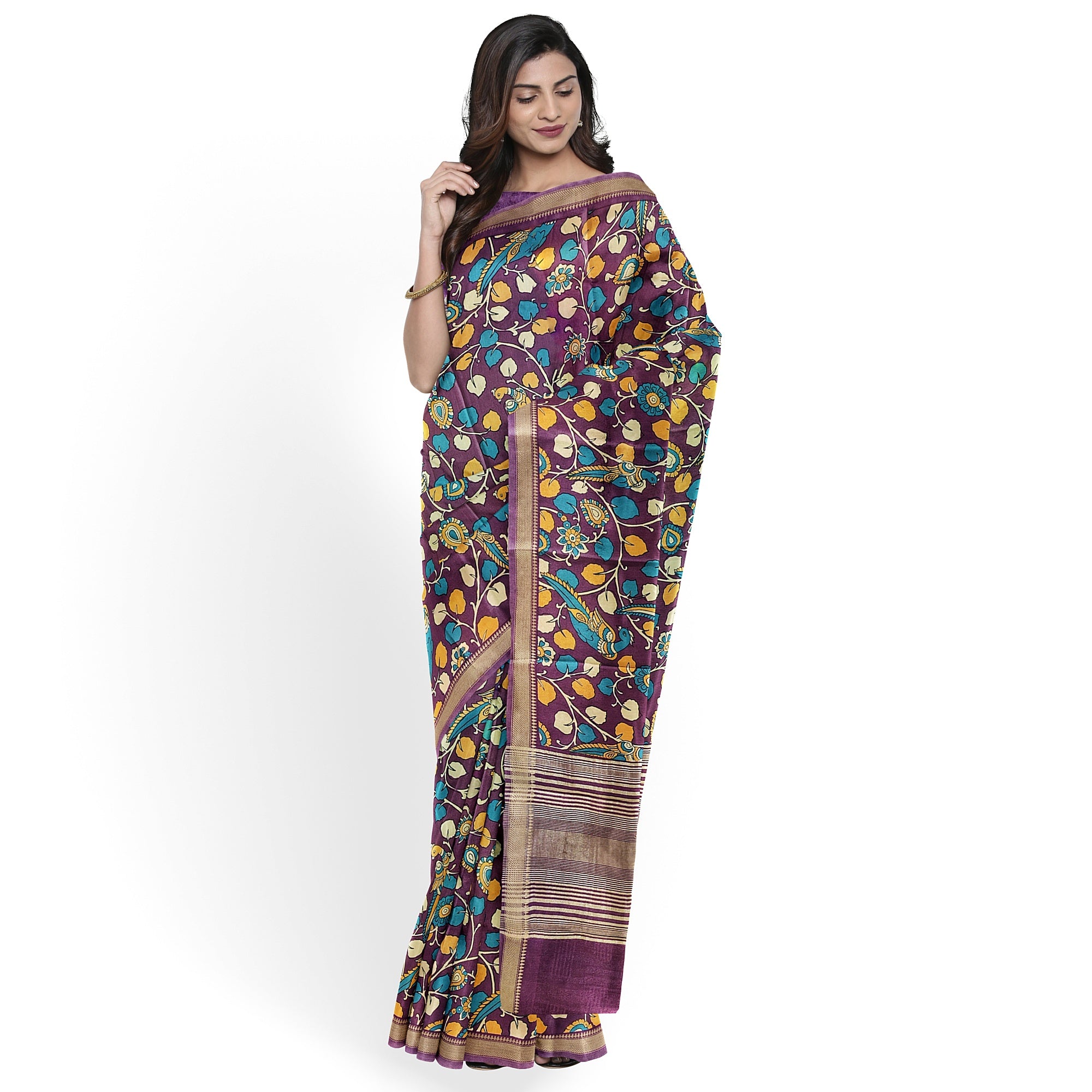 Maroon Saree with Peacock Print – Elegant Designer Saree for Festive Occasions