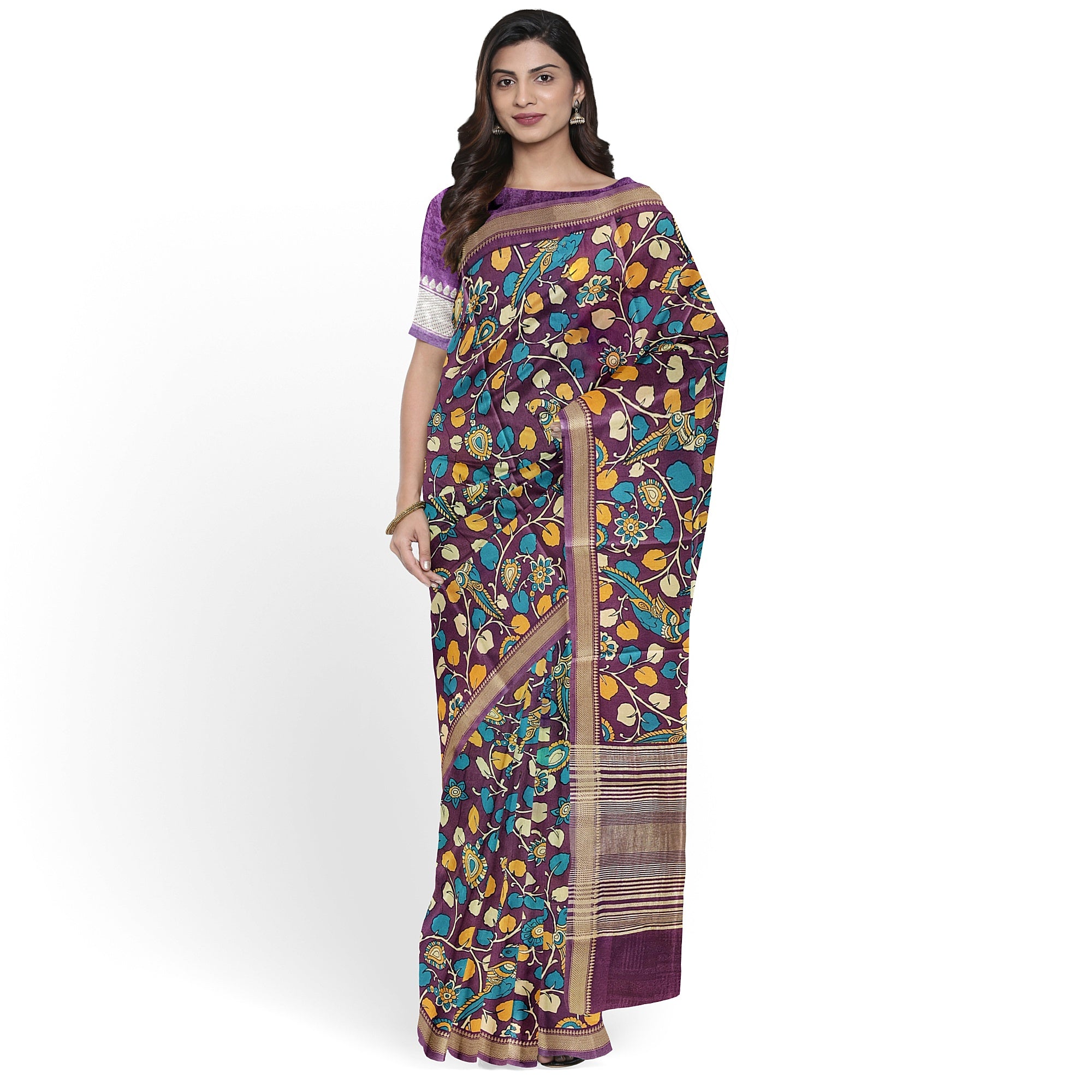 Maroon Saree with Peacock Print – Elegant Designer Saree for Festive Occasions