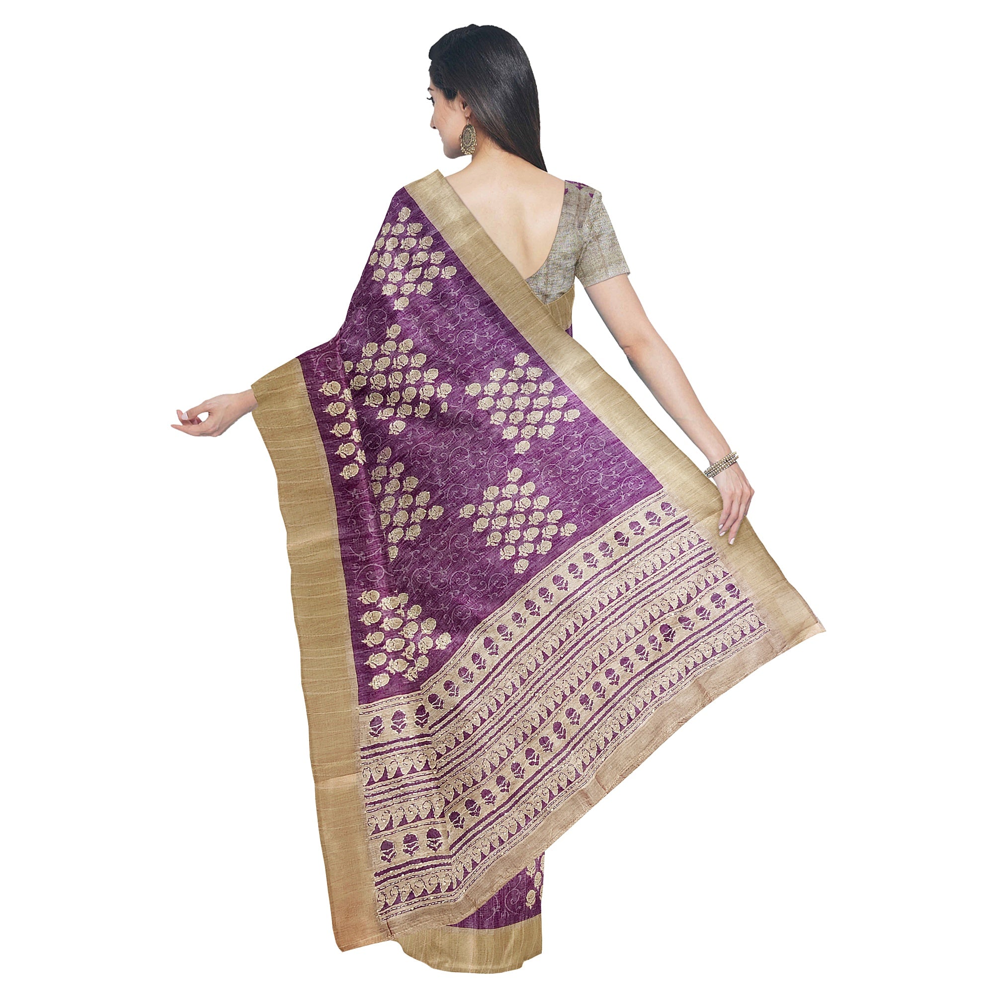 Light Purple Raw Silk Saree – Shop Online