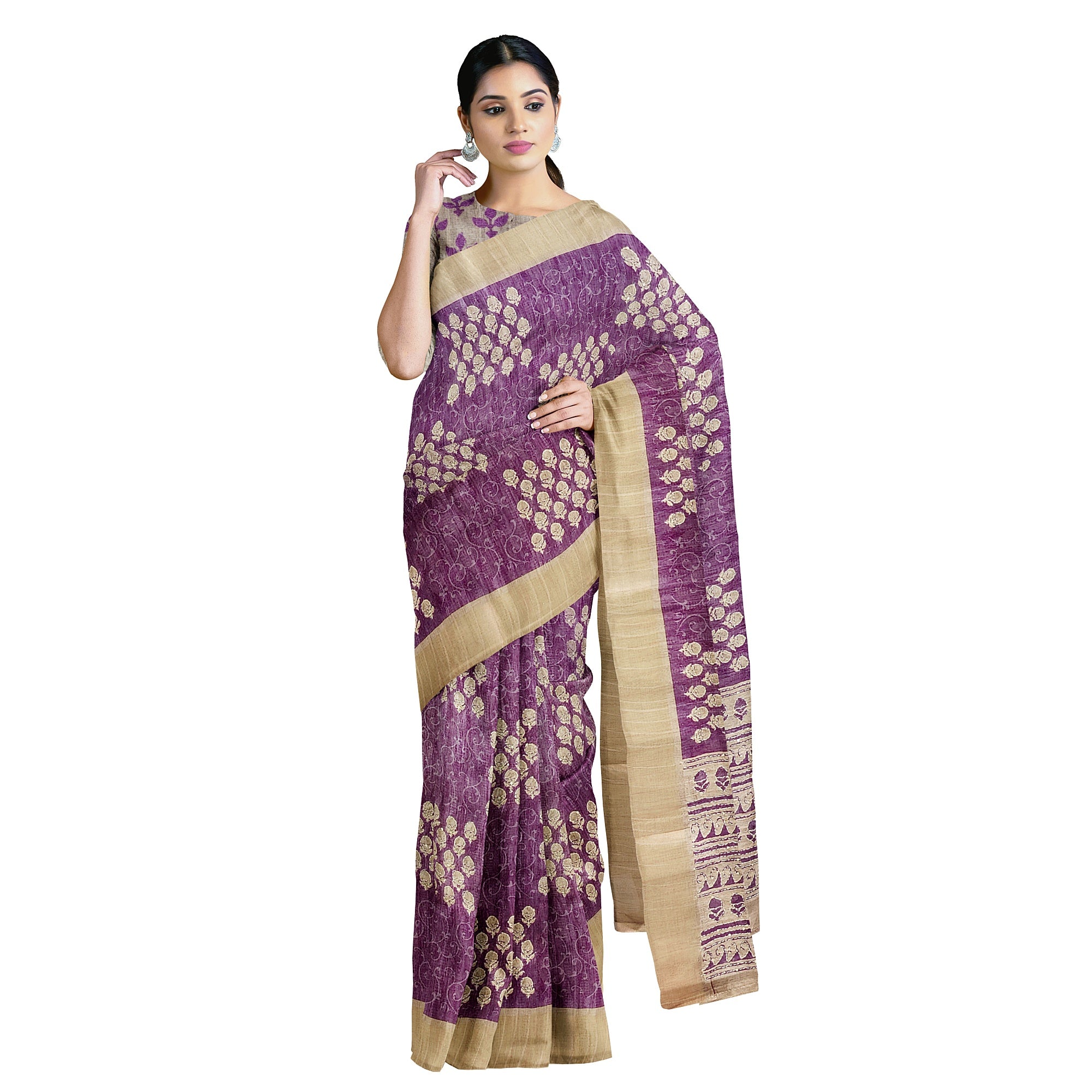Light Purple Raw Silk Saree – Shop Online
