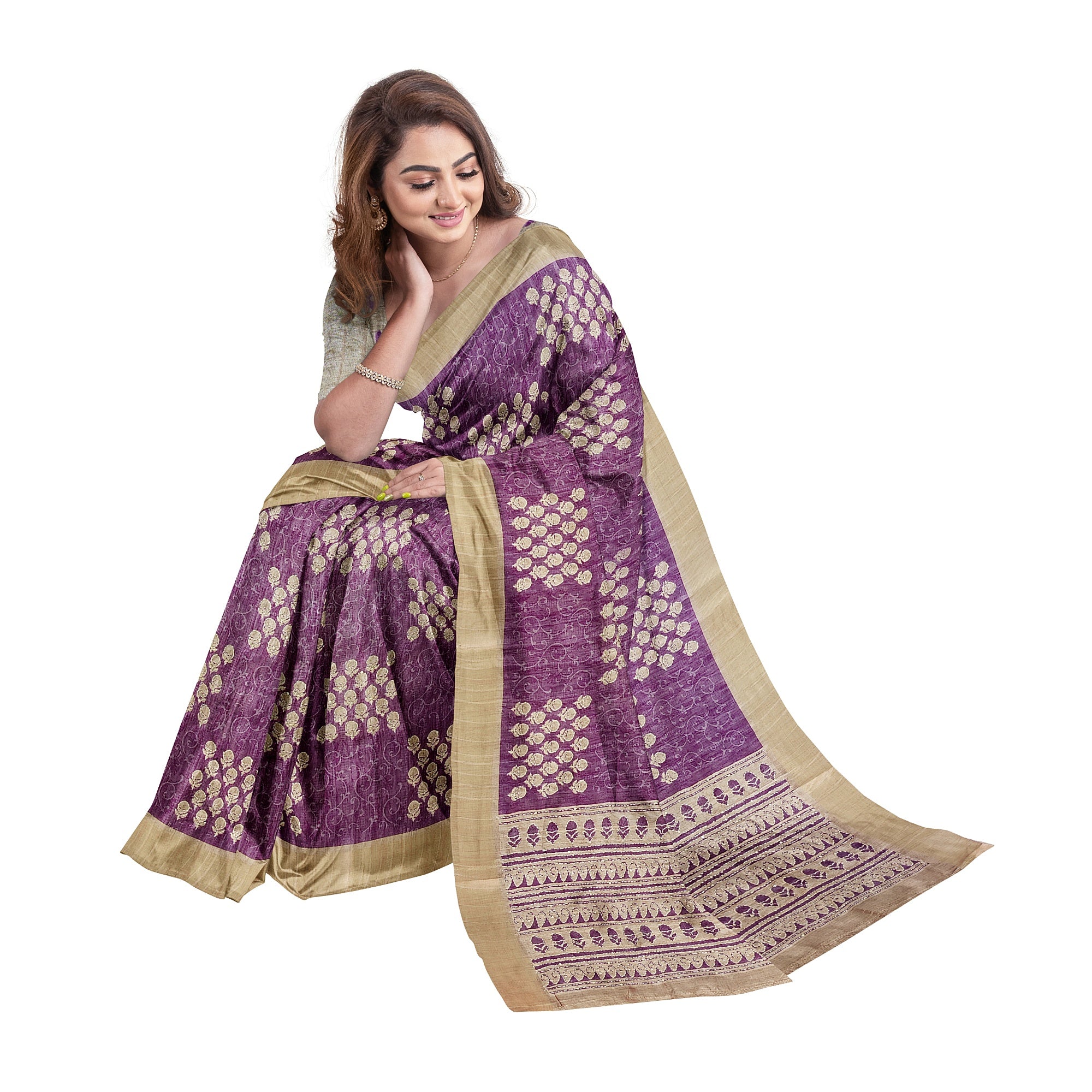 Light Purple Raw Silk Saree – Shop Online