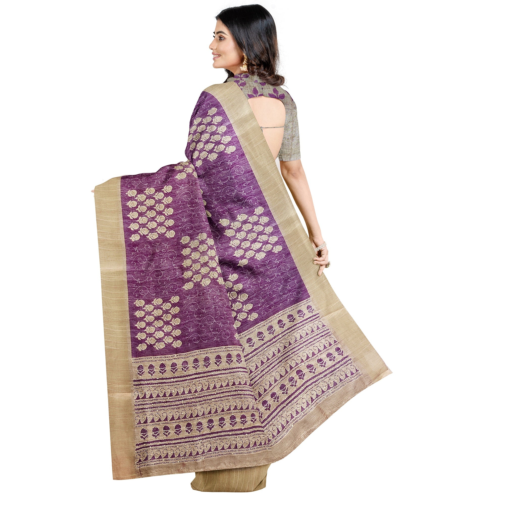 Light Purple Raw Silk Saree – Shop Online