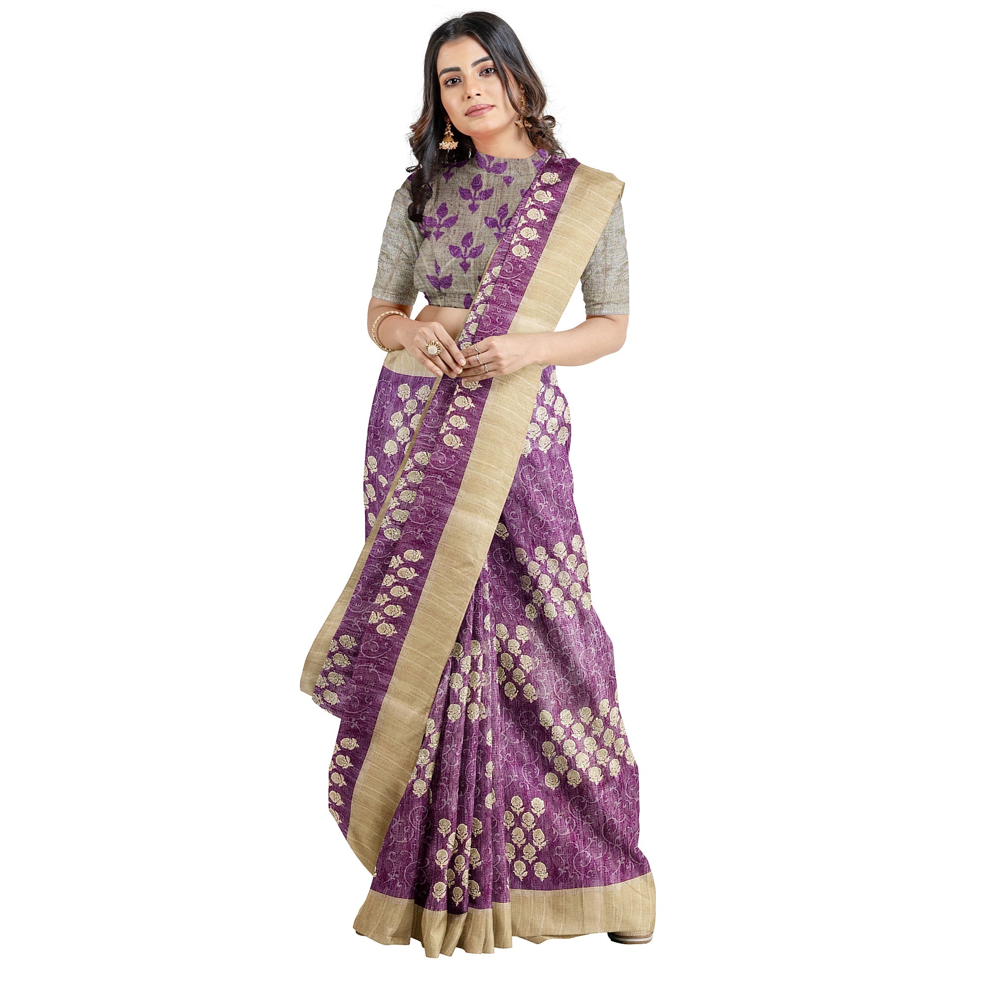 Light Purple Raw Silk Saree – Shop Online