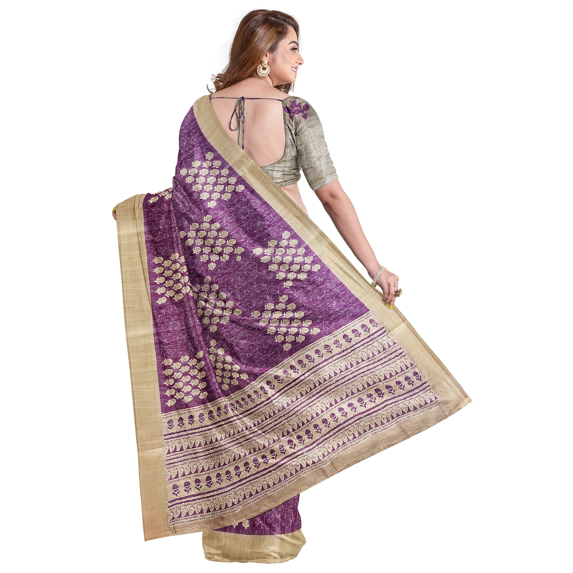 Light Purple Raw Silk Saree – Shop Online