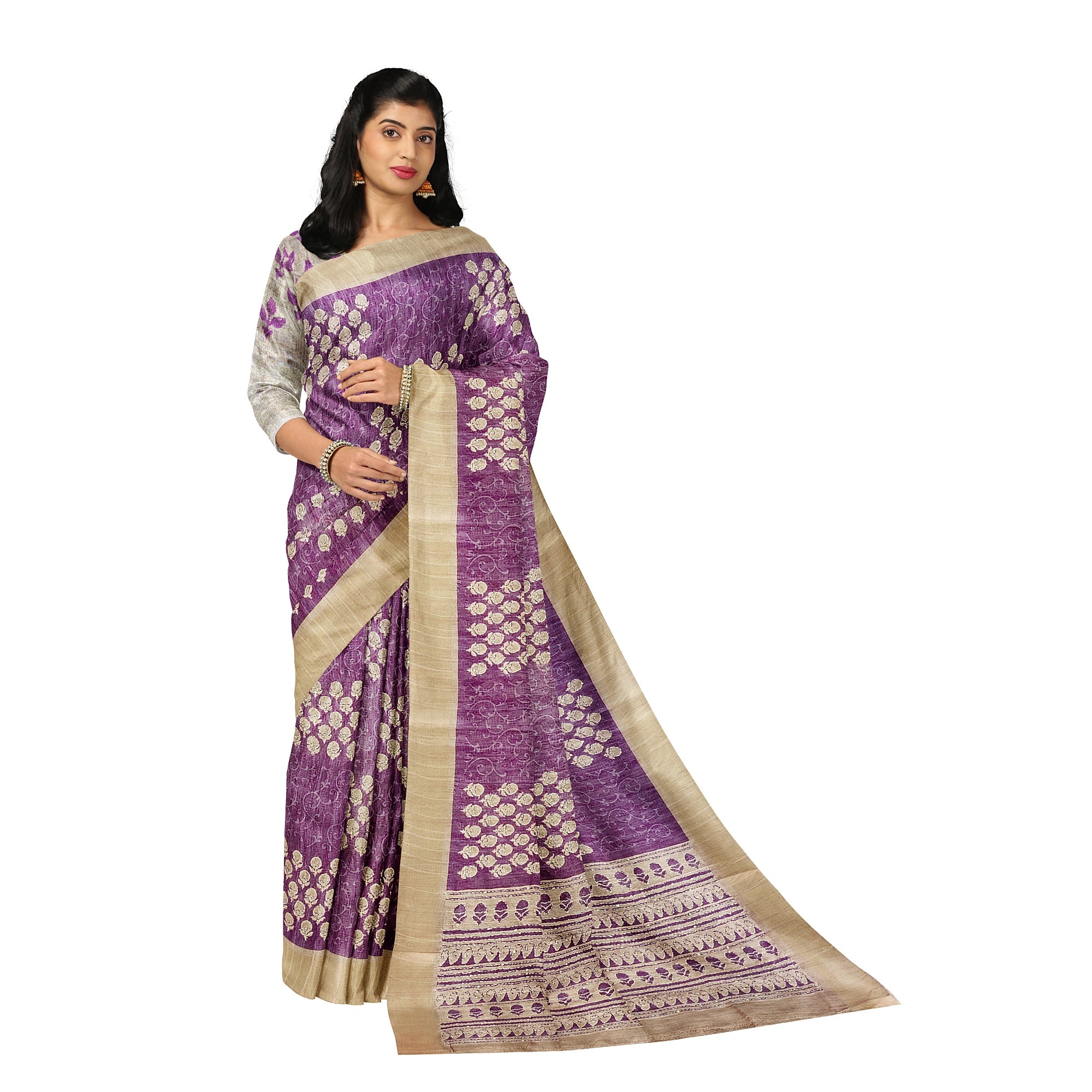 Light Purple Raw Silk Saree – Shop Online