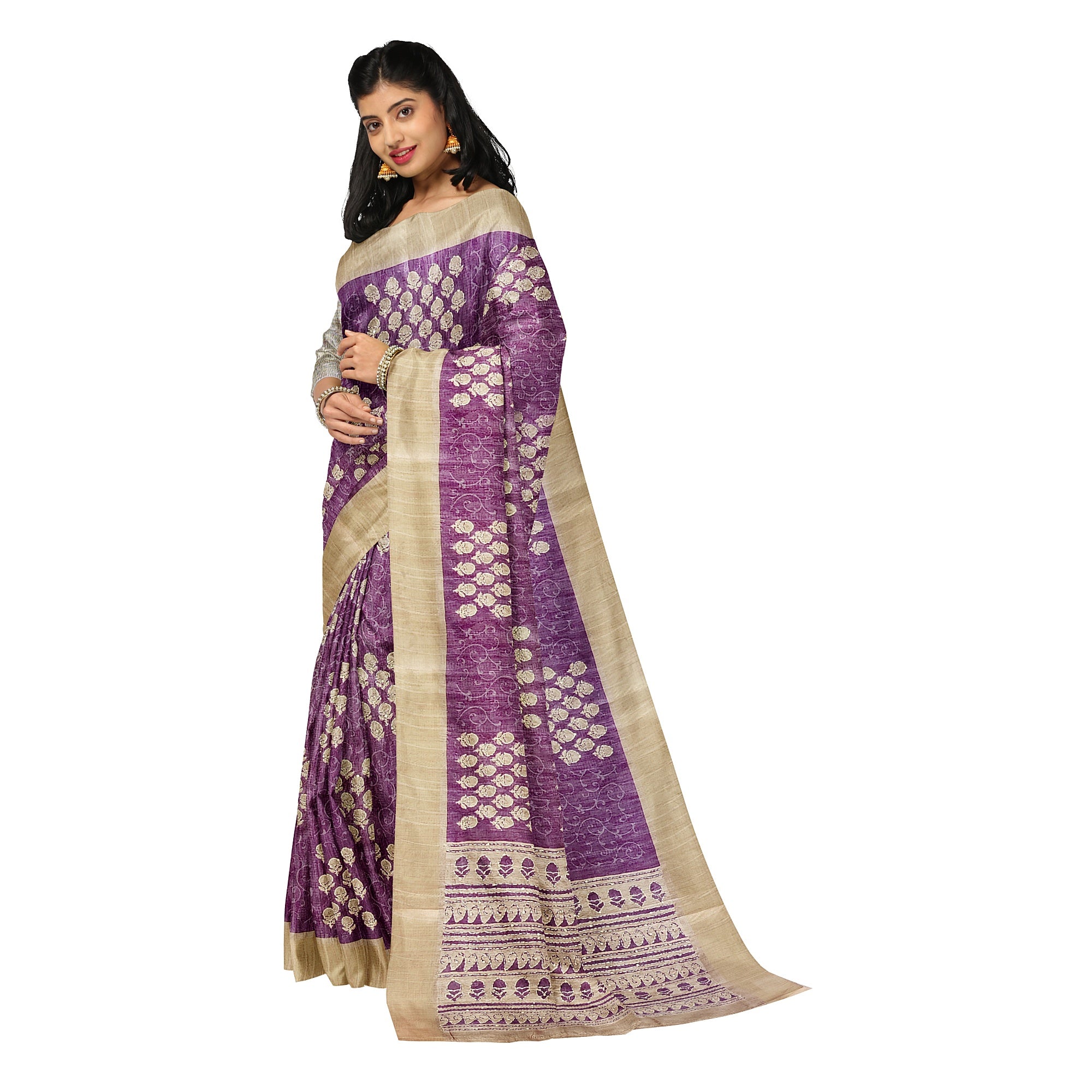 Light Purple Raw Silk Saree – Shop Online
