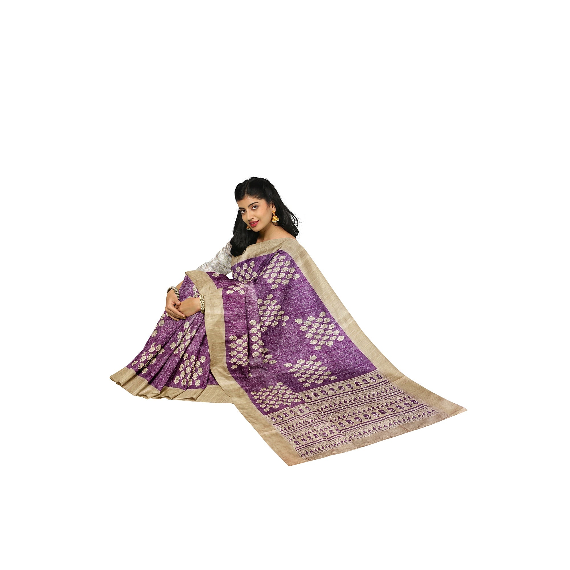 Light Purple Raw Silk Saree – Shop Online
