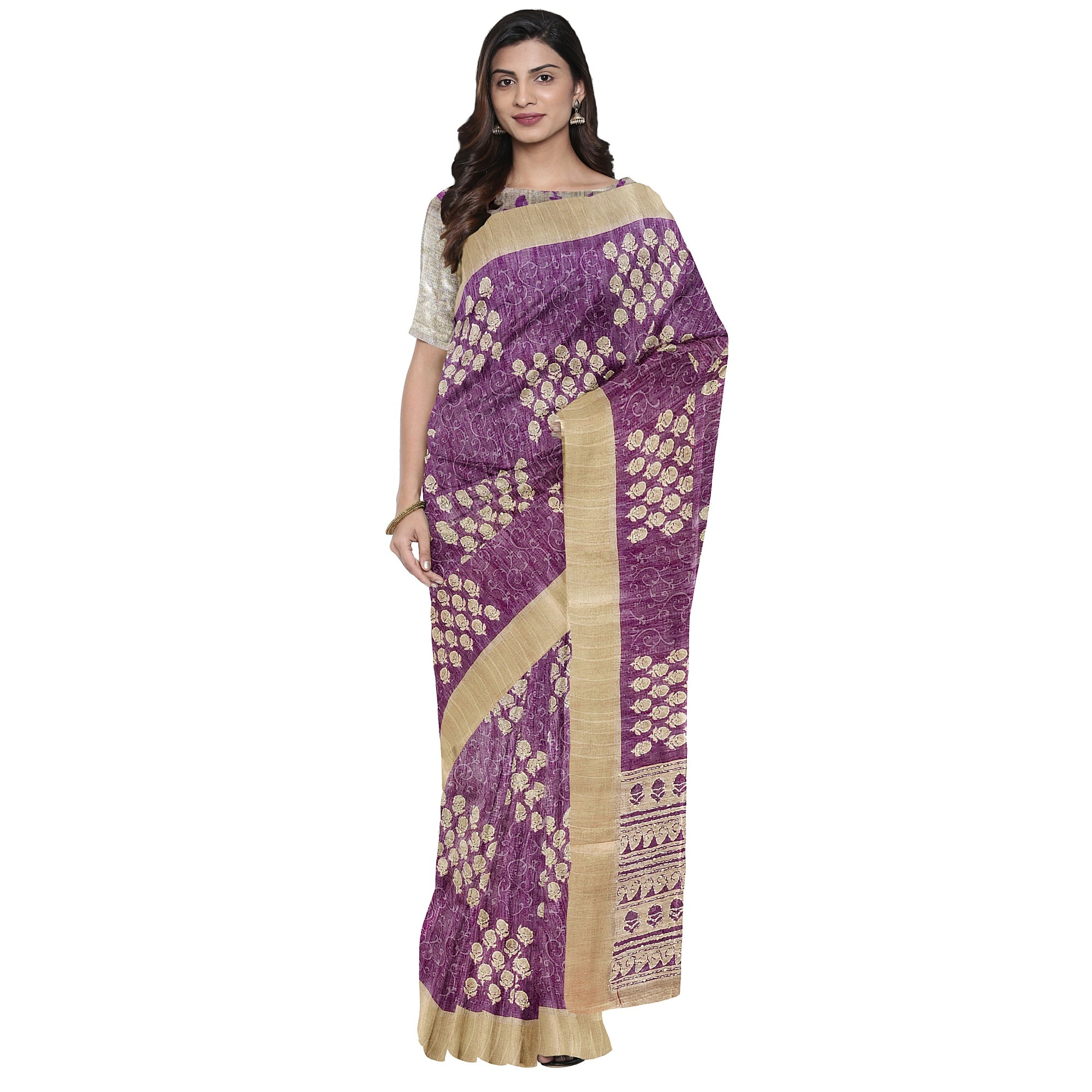 Light Purple Raw Silk Saree – Shop Online
