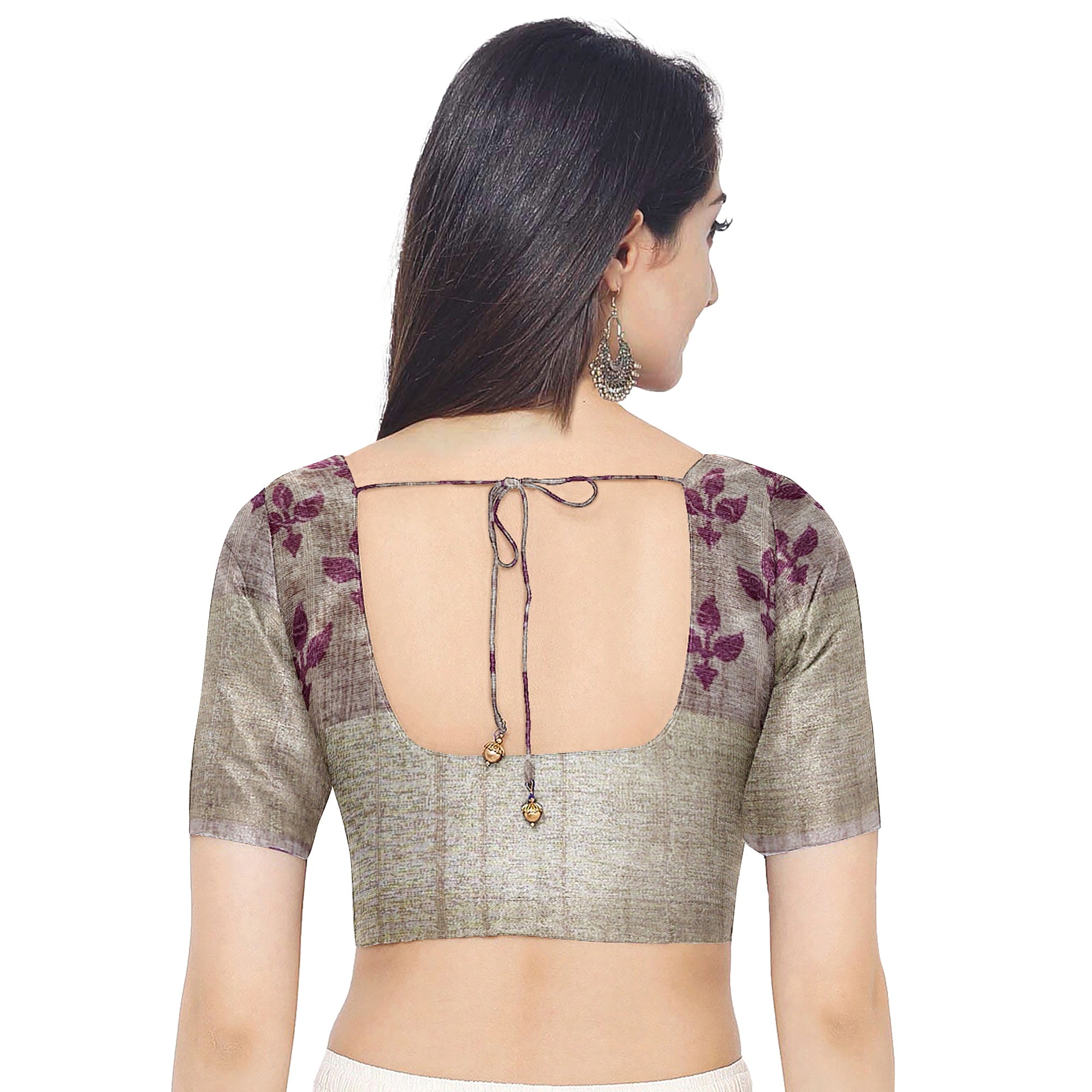 Light Brown Raw Silk Saree with Embroidery Work – Shop Online