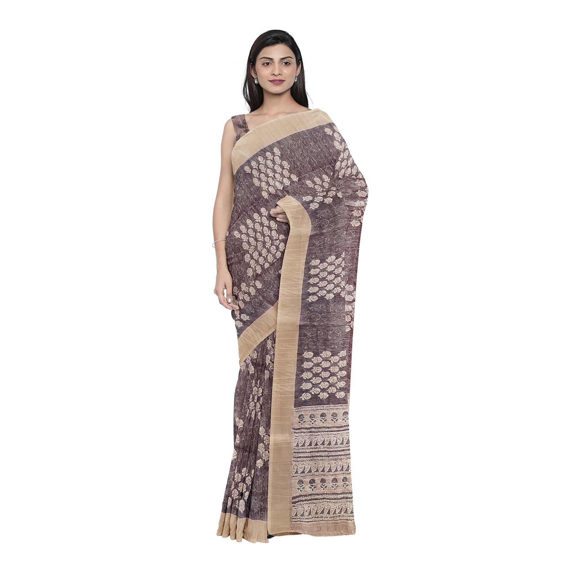 Light Olive Green Mysore Silk Saree with Embroidery Work – Shop Online
