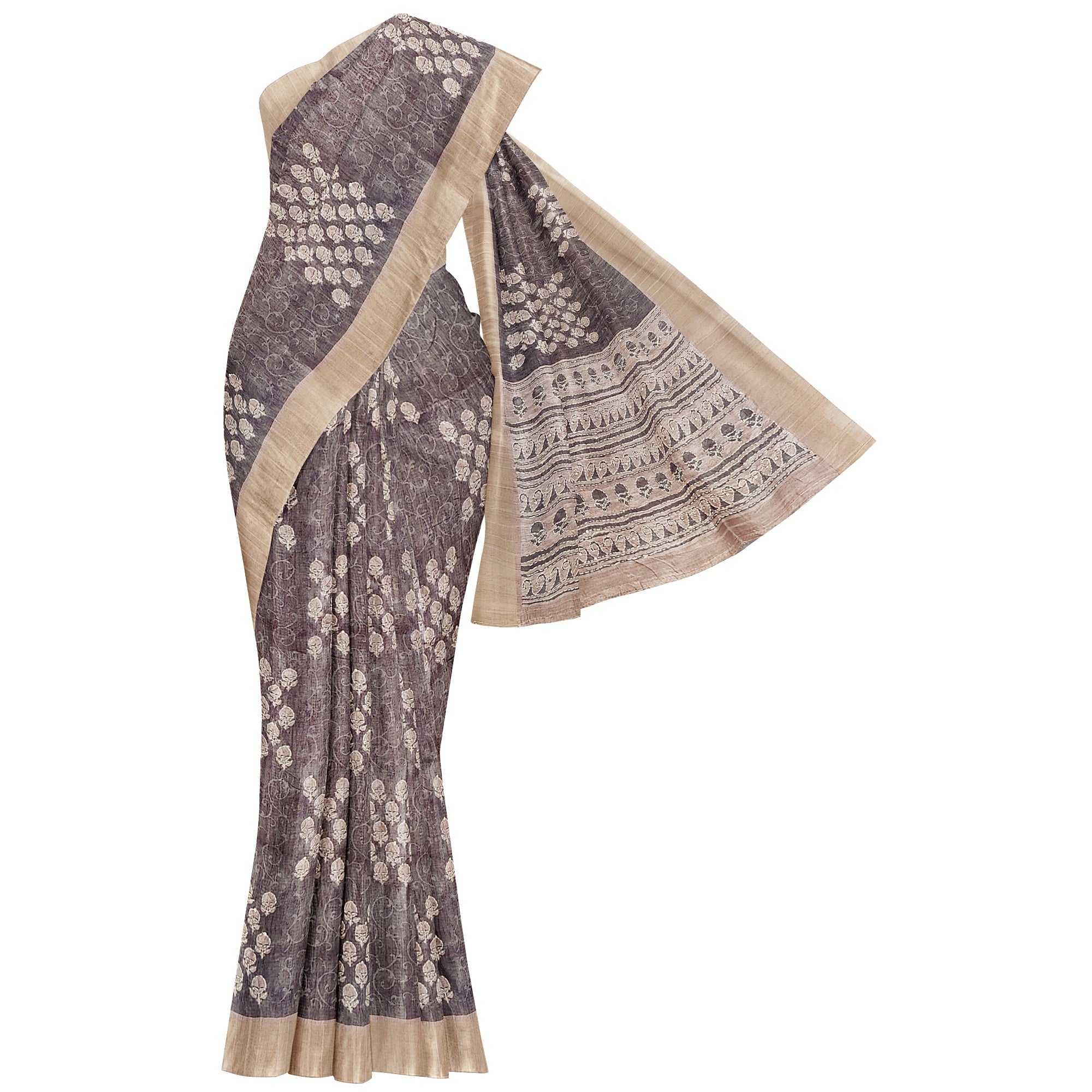 Light Olive Green Mysore Silk Saree with Embroidery Work – Shop Online