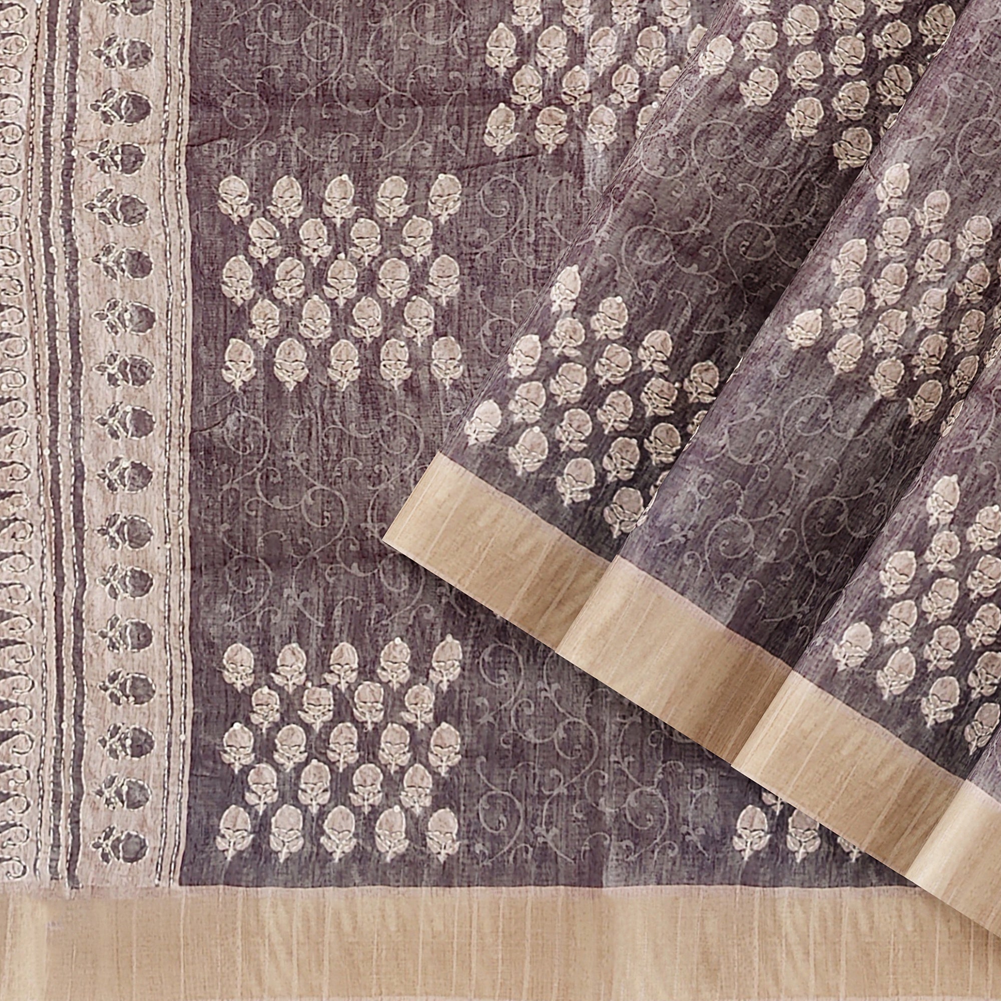 Light Olive Green Mysore Silk Saree with Embroidery Work – Shop Online