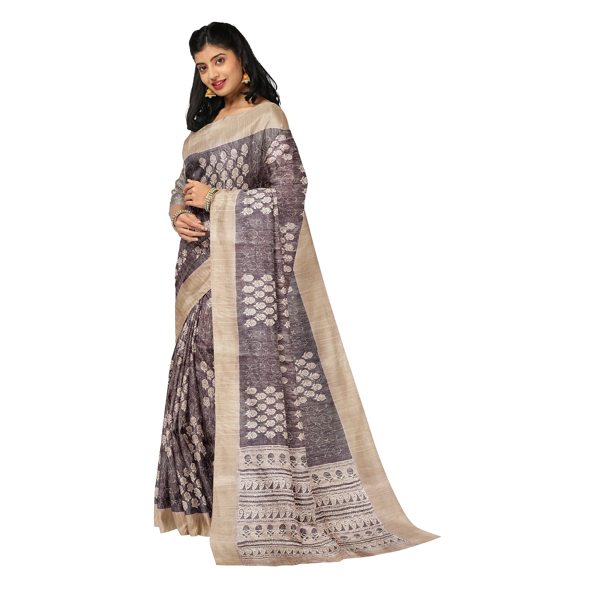 Light Olive Green Mysore Silk Saree with Embroidery Work – Shop Online