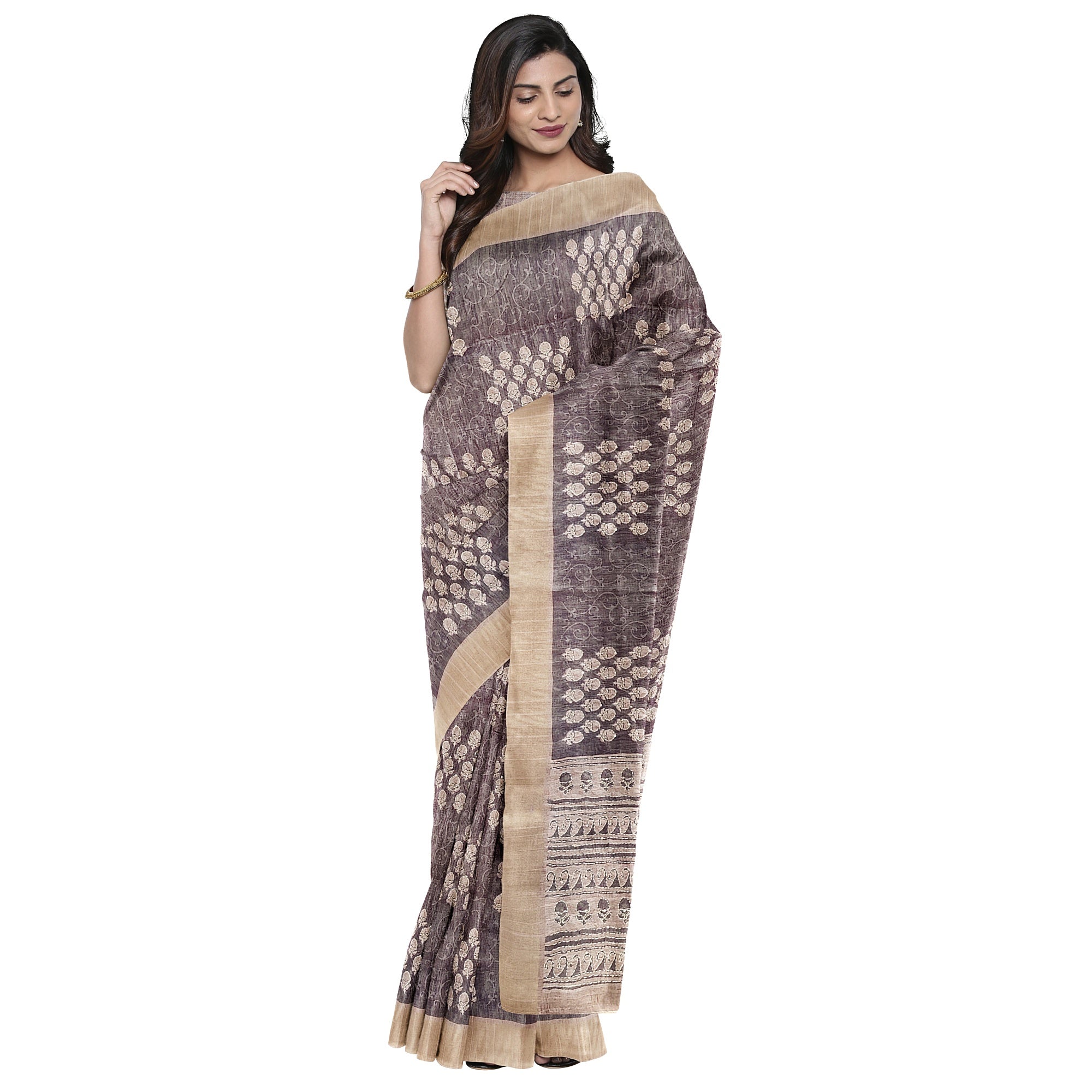 Light Olive Green Mysore Silk Saree with Embroidery Work – Shop Online