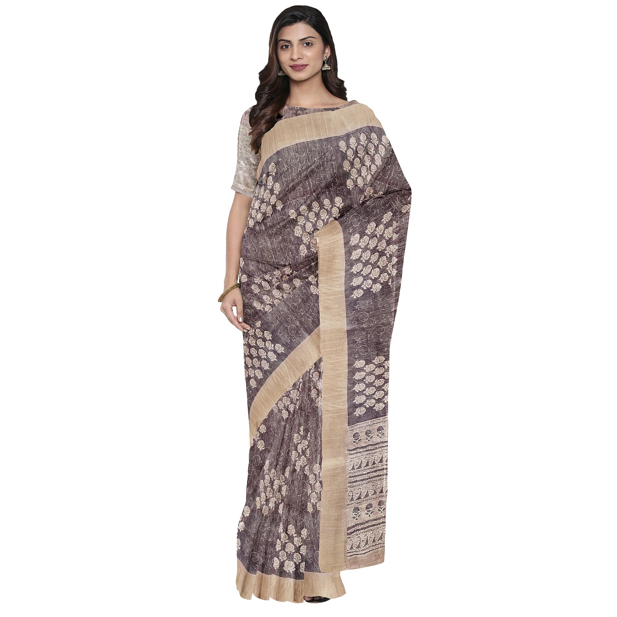Light Olive Green Mysore Silk Saree with Embroidery Work – Shop Online