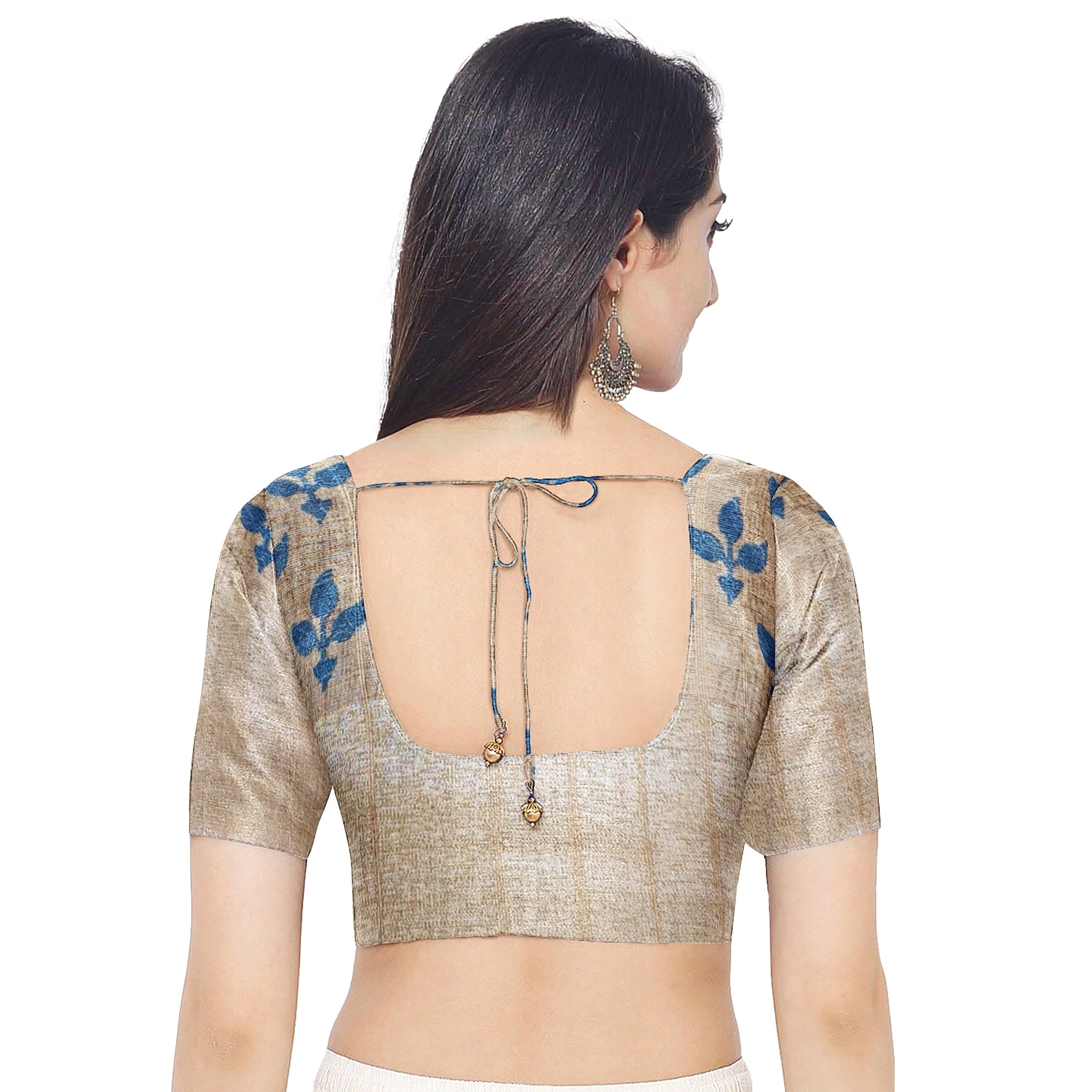 Blue Raw Silk Saree with Embroidery Work – Shop Online