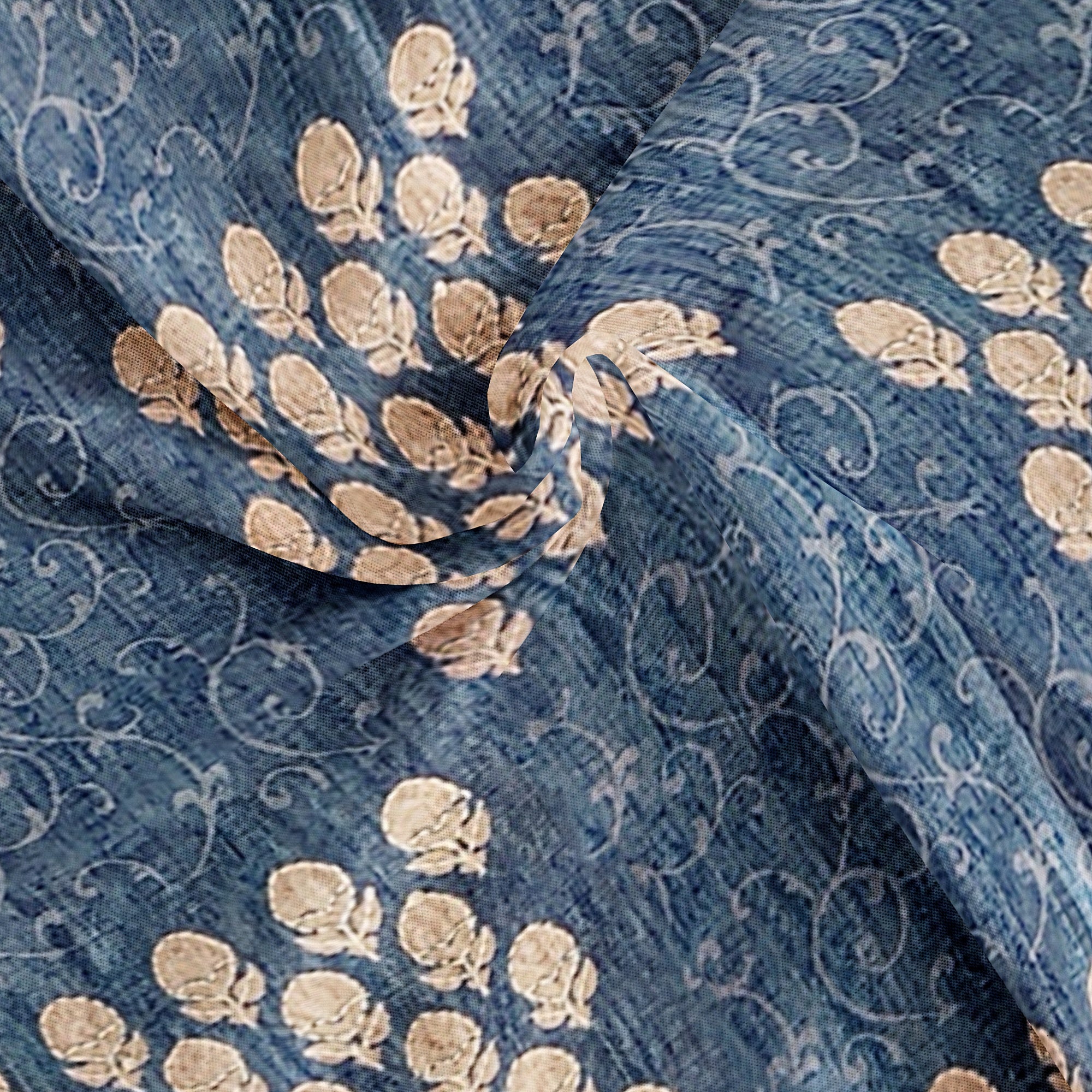 Blue Raw Silk Saree with Embroidery Work – Shop Online