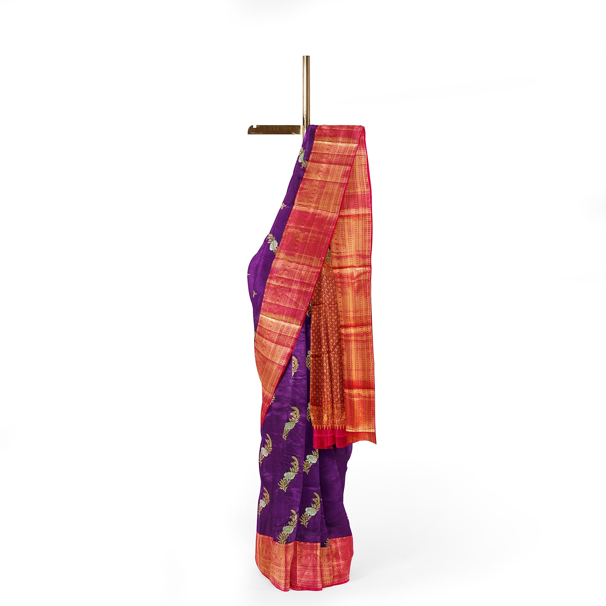 Wine Saree with Red Border – Traditional Elegance for Every Occasion - New Sudarshan Silks`