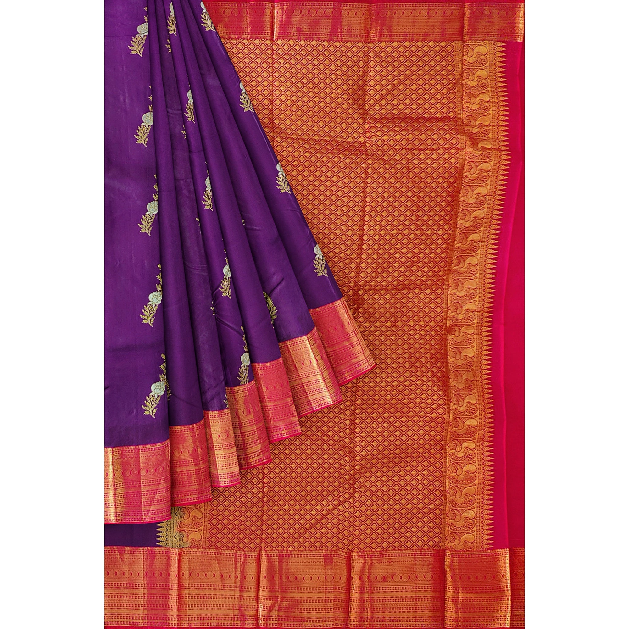 Wine Saree with Red Border – Traditional Elegance for Every Occasion - New Sudarshan Silks`