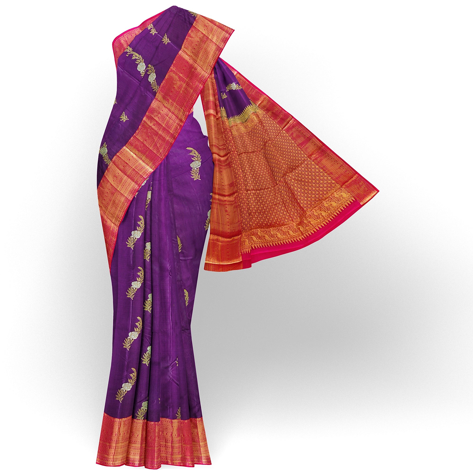 Wine Saree with Red Border – Traditional Elegance for Every Occasion - New Sudarshan Silks`