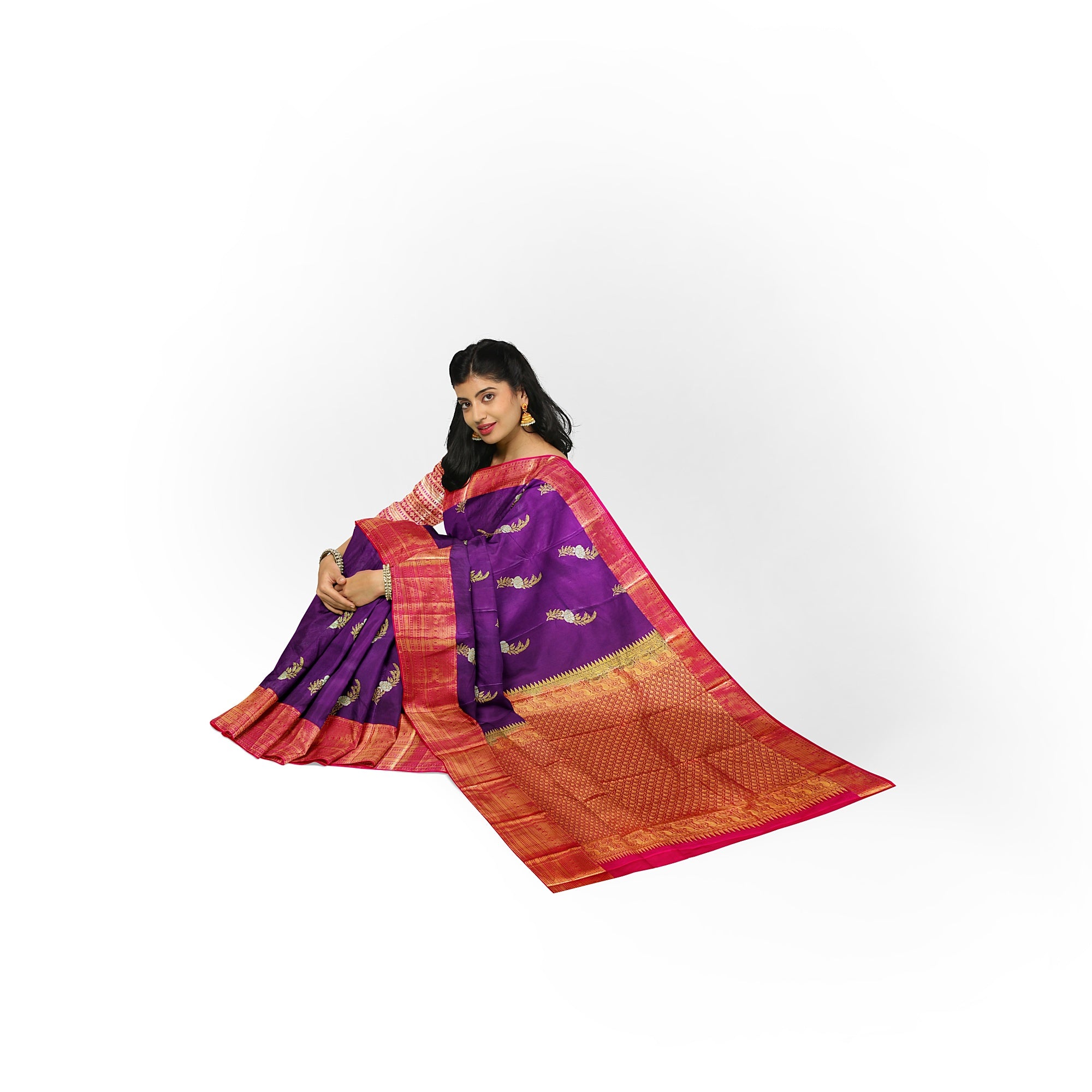Wine Saree with Red Border – Traditional Elegance for Every Occasion - New Sudarshan Silks`