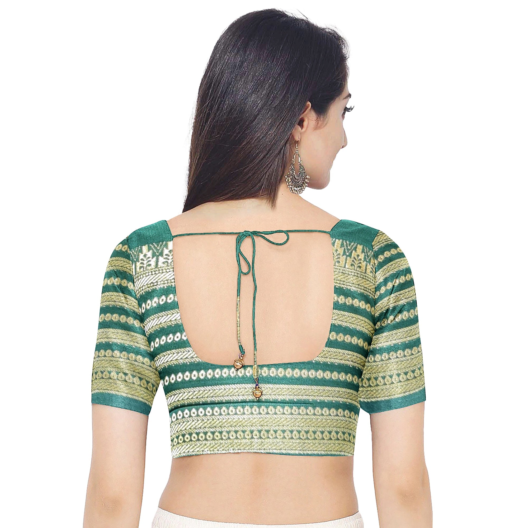 Maroon Saree – Green Border with Gold Zari – Shop Online
