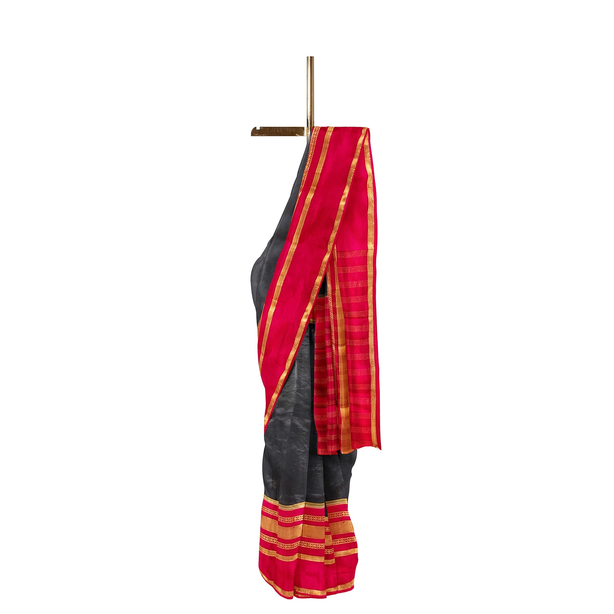 Black Saree with Pink 2D Design – Rare Collection – Shop Online
