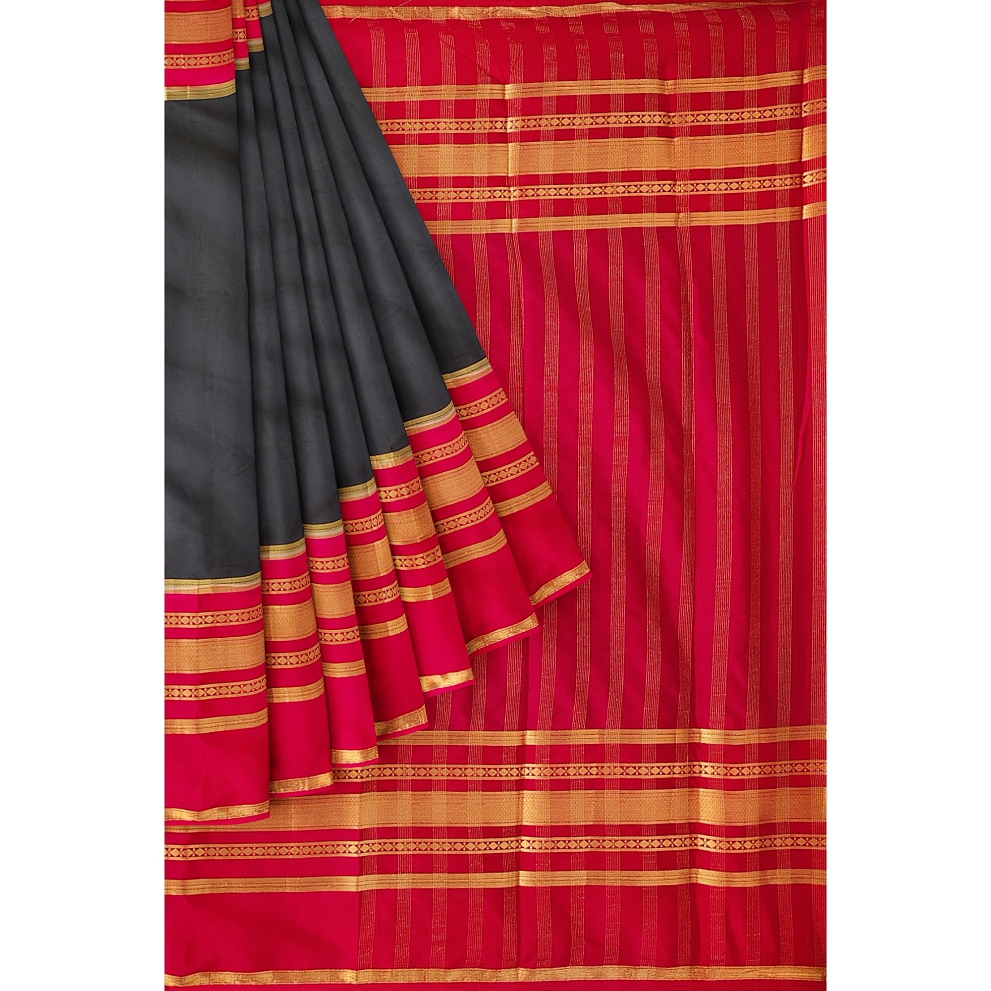 Black Saree with Pink 2D Design – Rare Collection – Shop Online