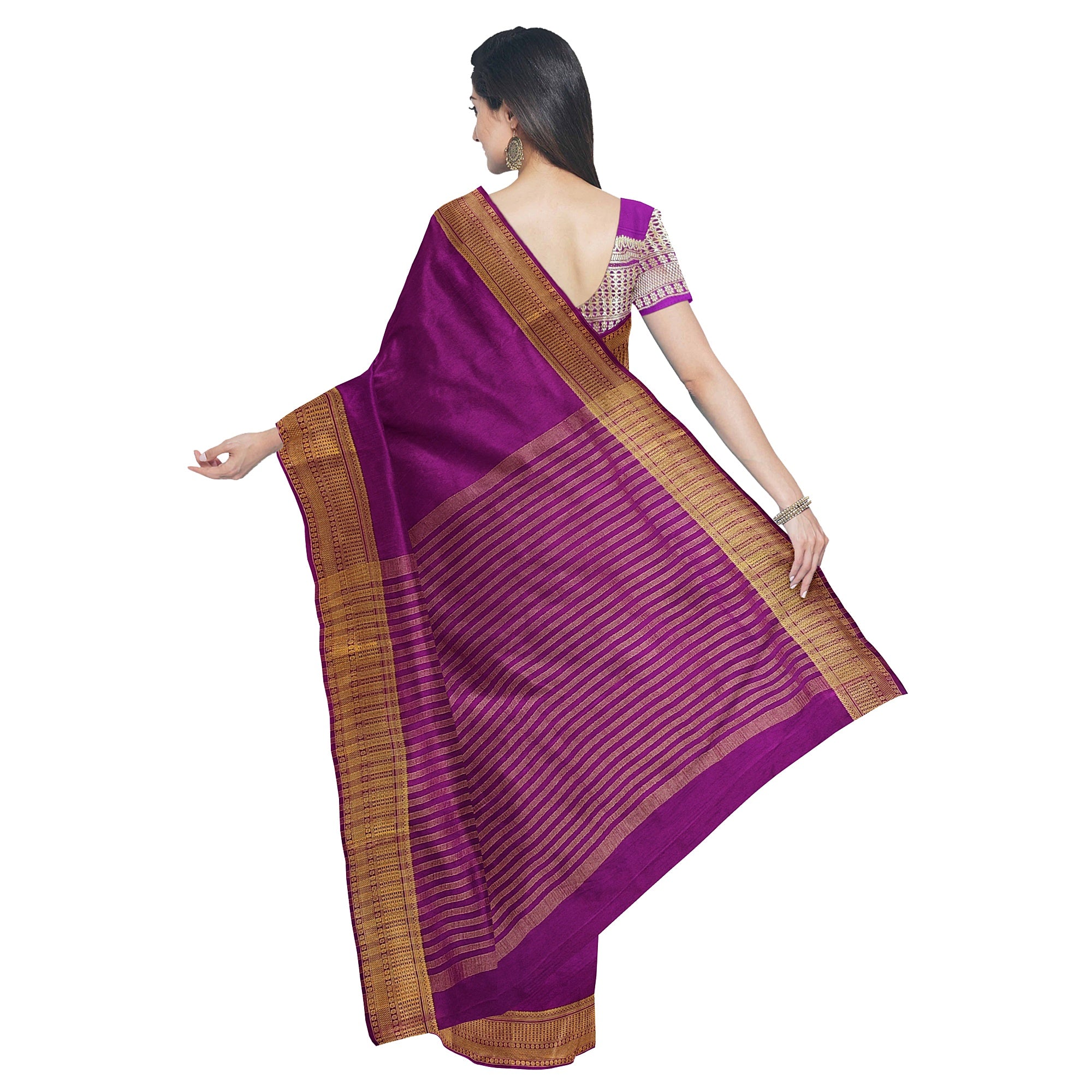 Maroon Semi Mysore Silk Saree – Shop Online