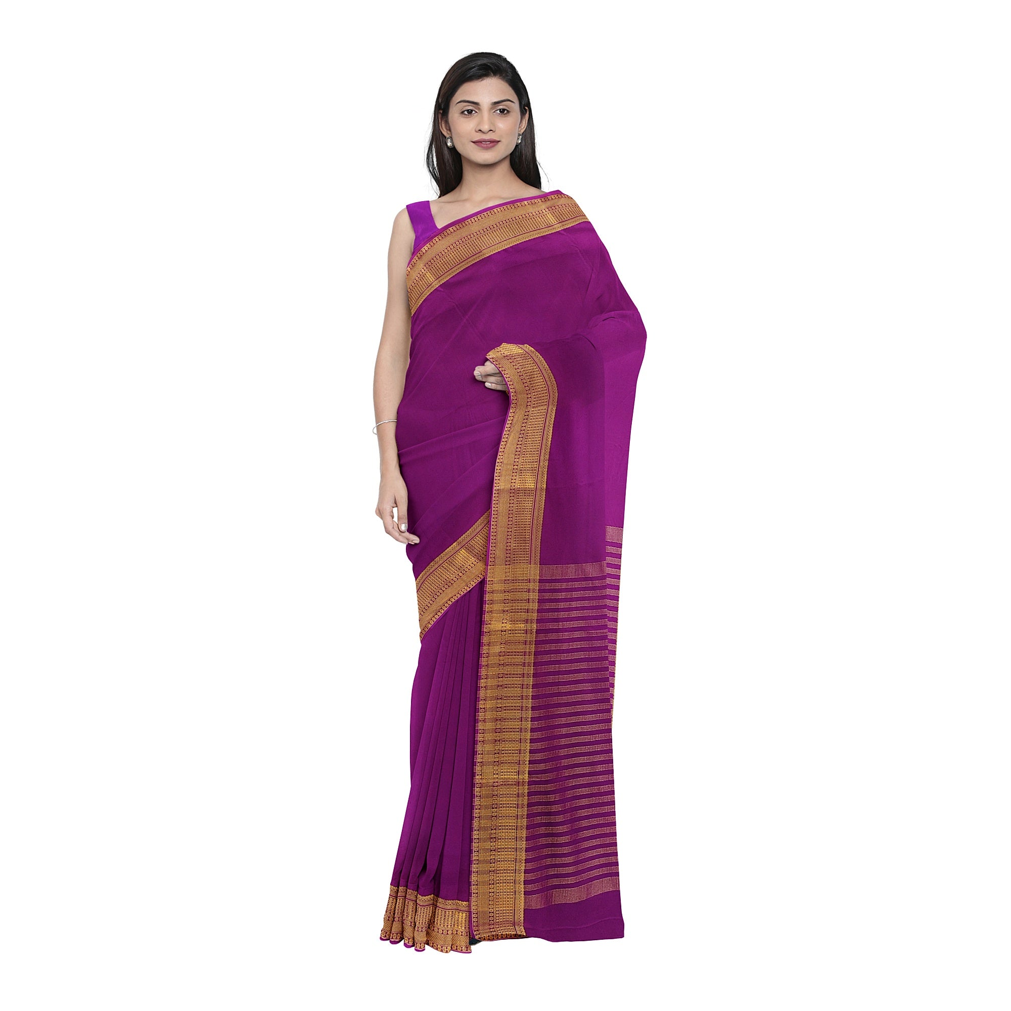 Maroon Semi Mysore Silk Saree – Shop Online