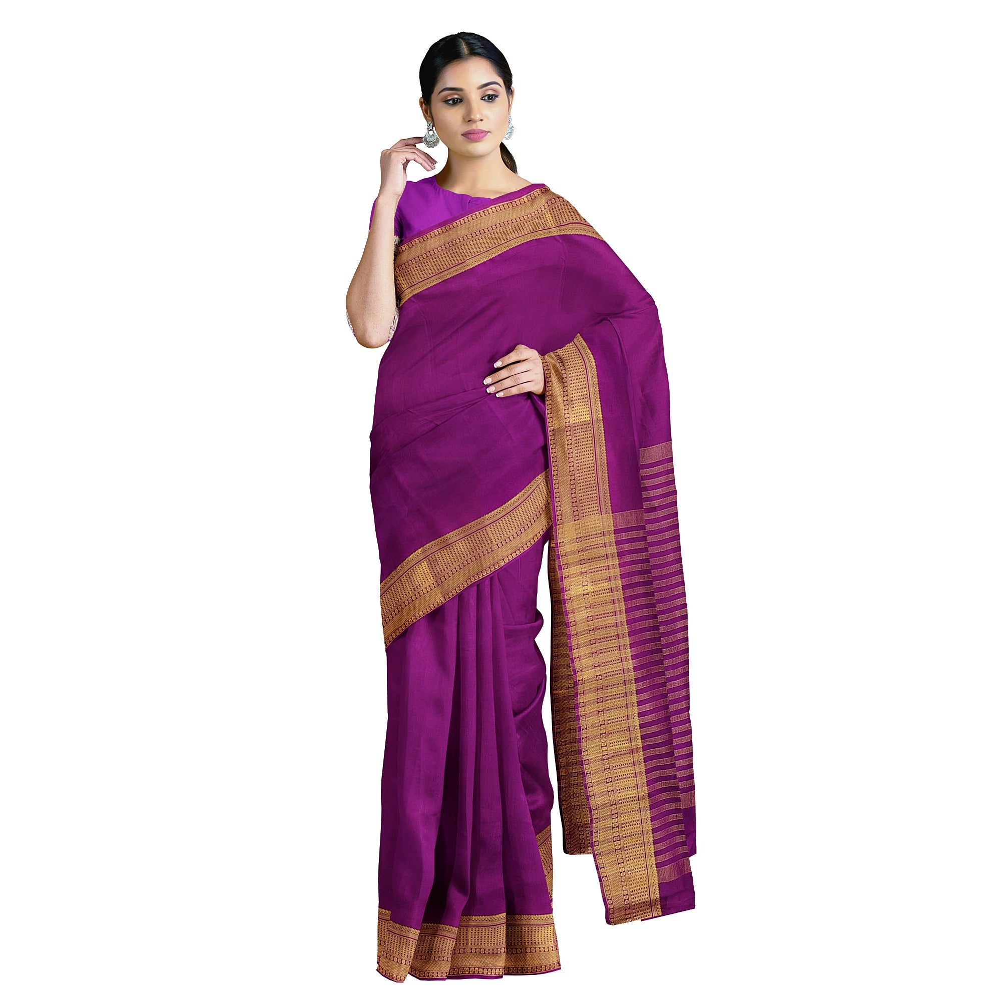 Maroon Semi Mysore Silk Saree – Shop Online