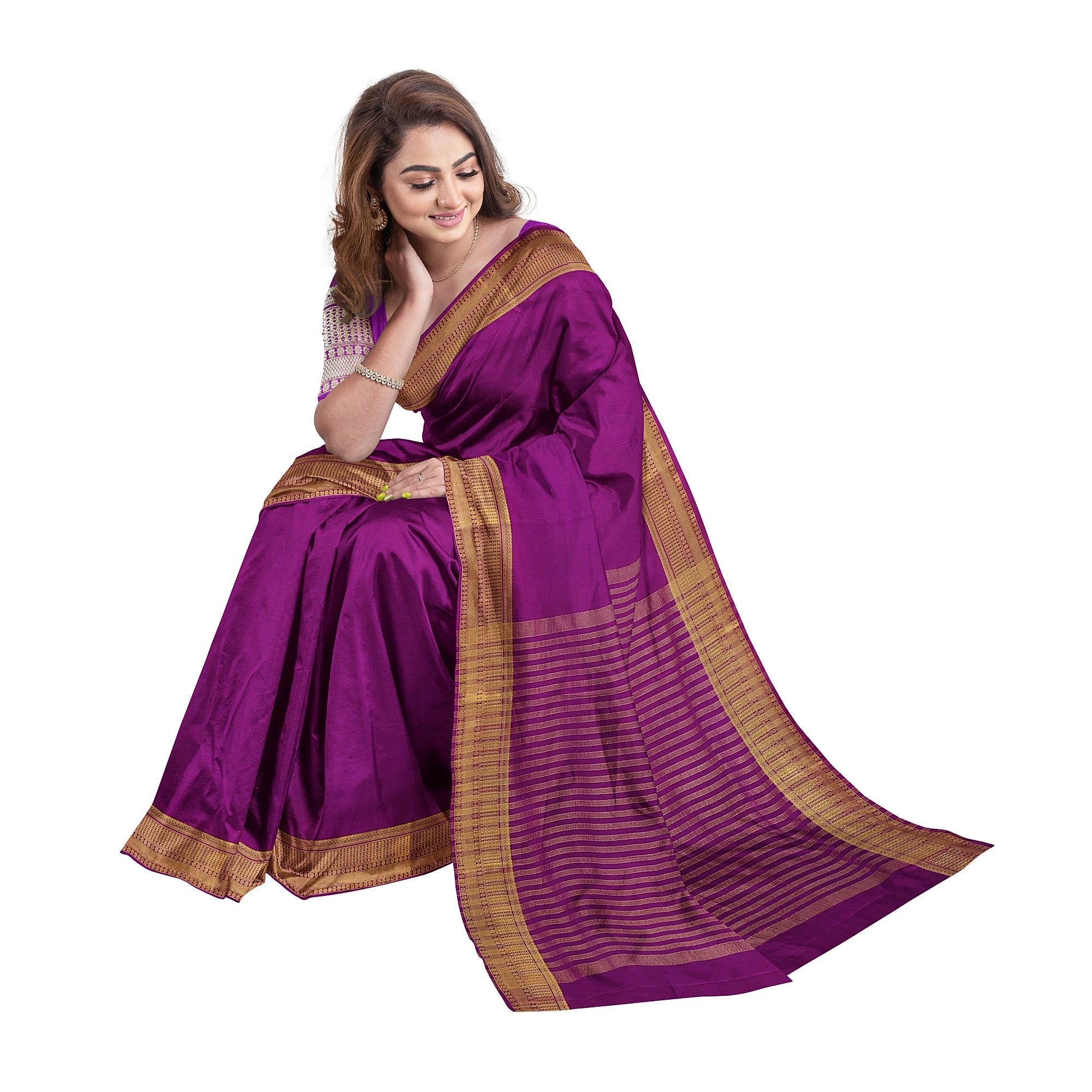 Maroon Semi Mysore Silk Saree – Shop Online