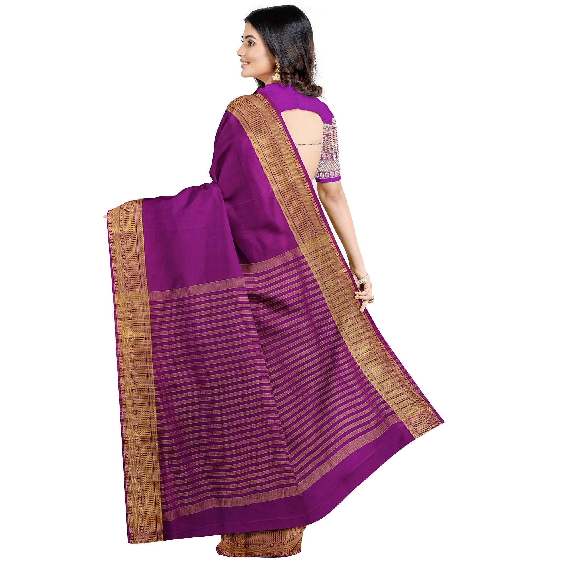 Maroon Semi Mysore Silk Saree – Shop Online