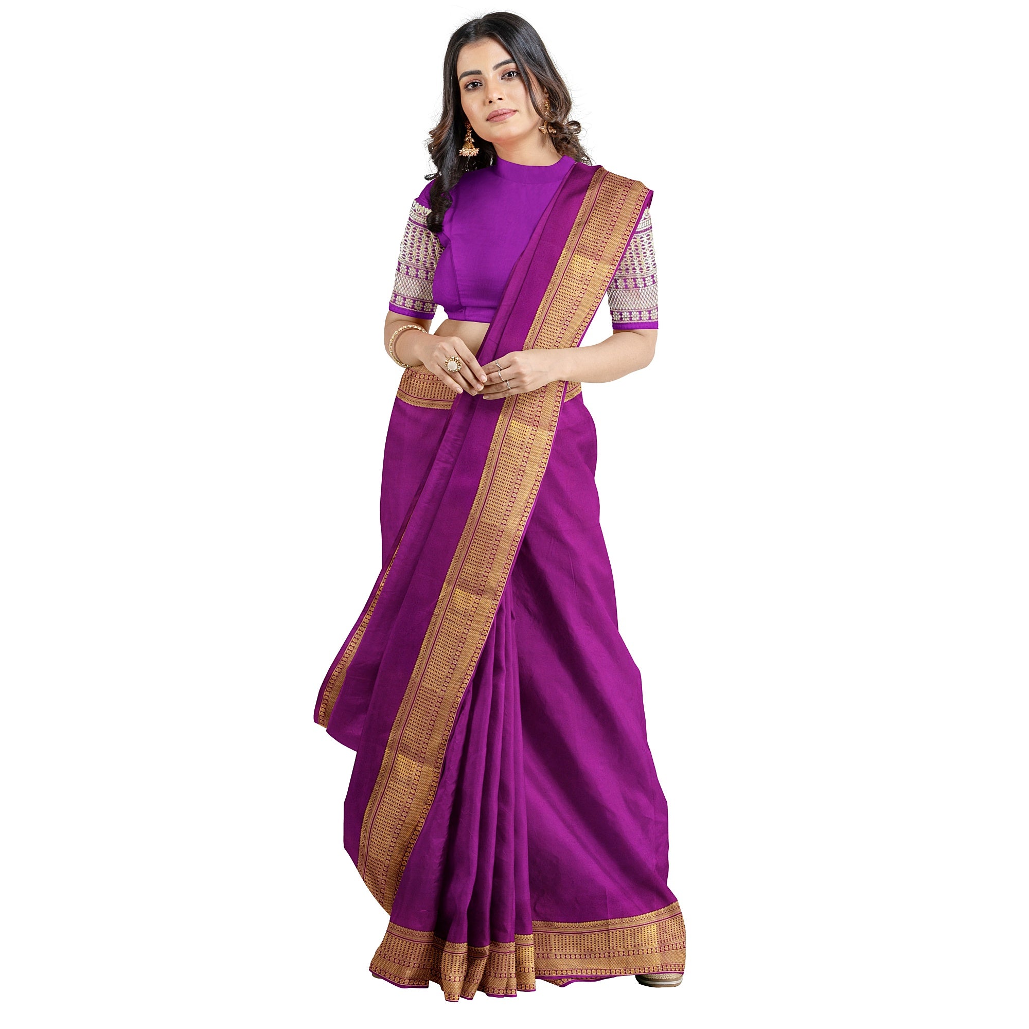 Maroon Semi Mysore Silk Saree – Shop Online