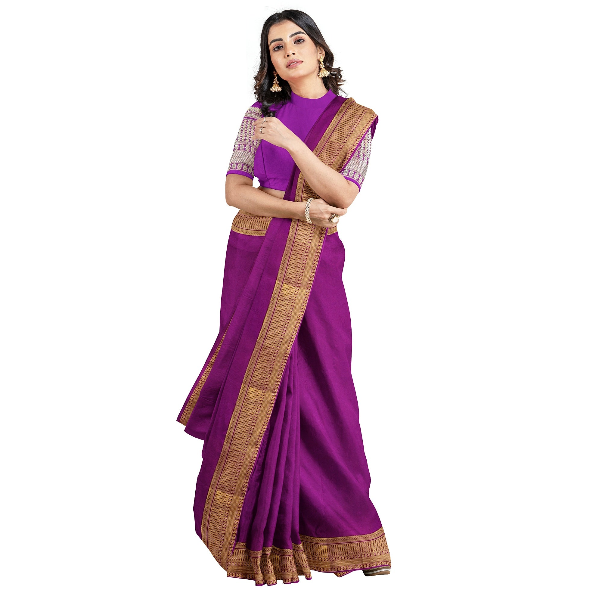 Maroon Semi Mysore Silk Saree – Shop Online