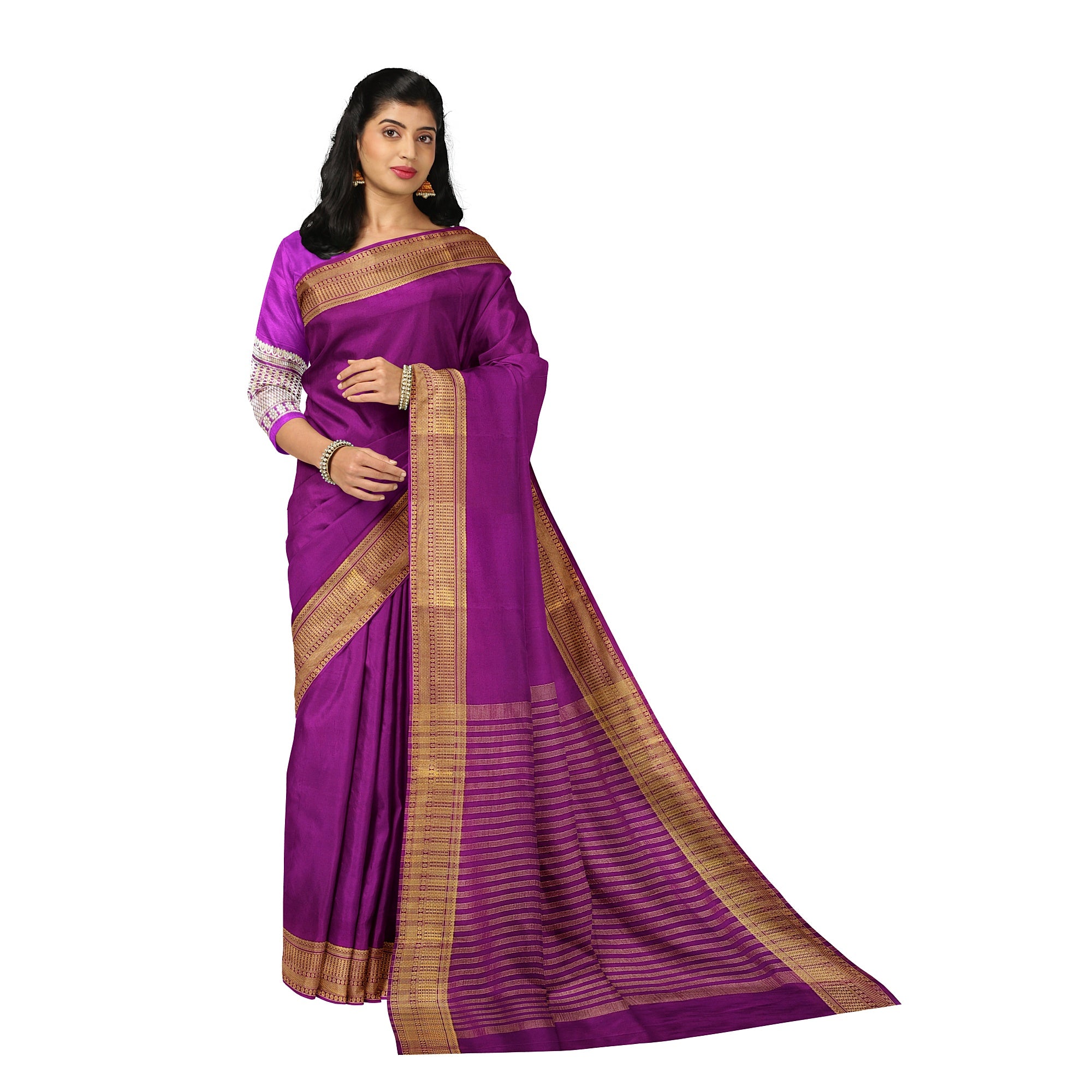 Maroon Semi Mysore Silk Saree – Shop Online