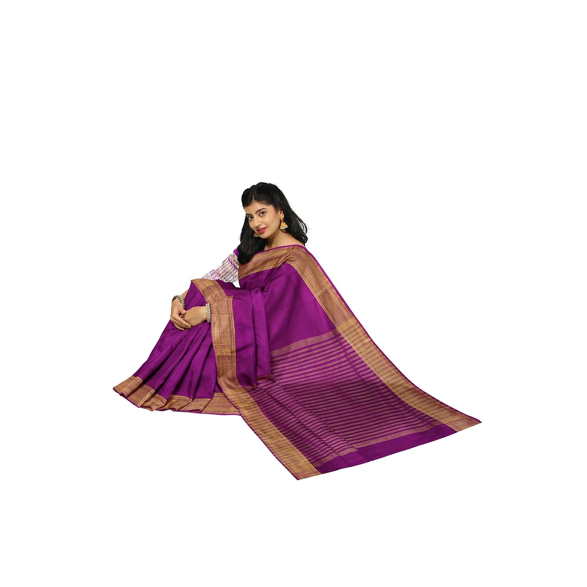 Maroon Semi Mysore Silk Saree – Shop Online