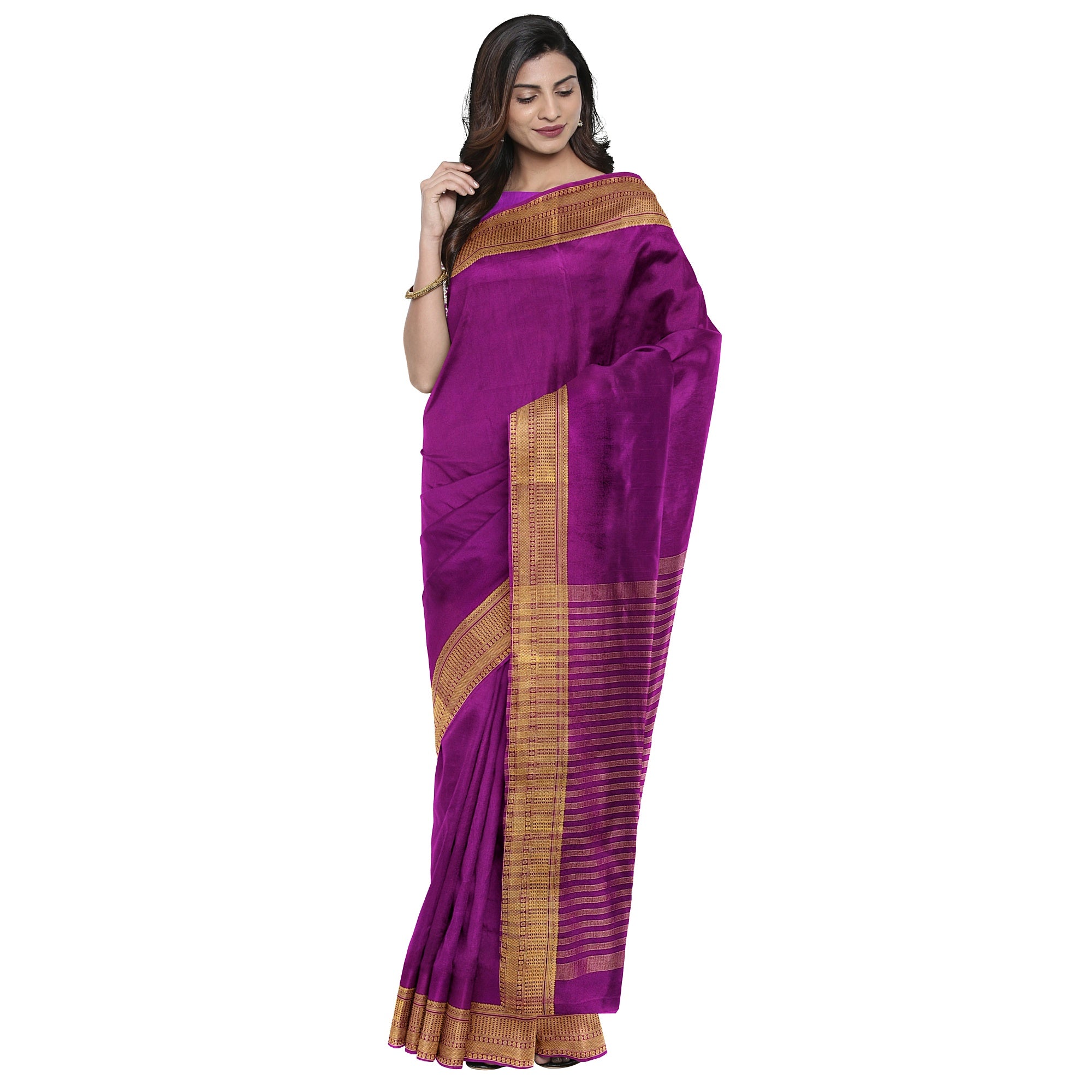 Maroon Semi Mysore Silk Saree – Shop Online