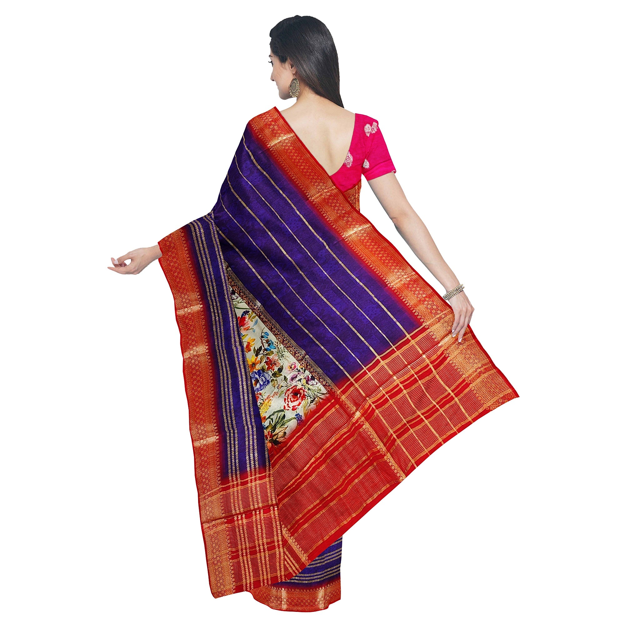 Purple Printed Fancy Saree – Shop Online