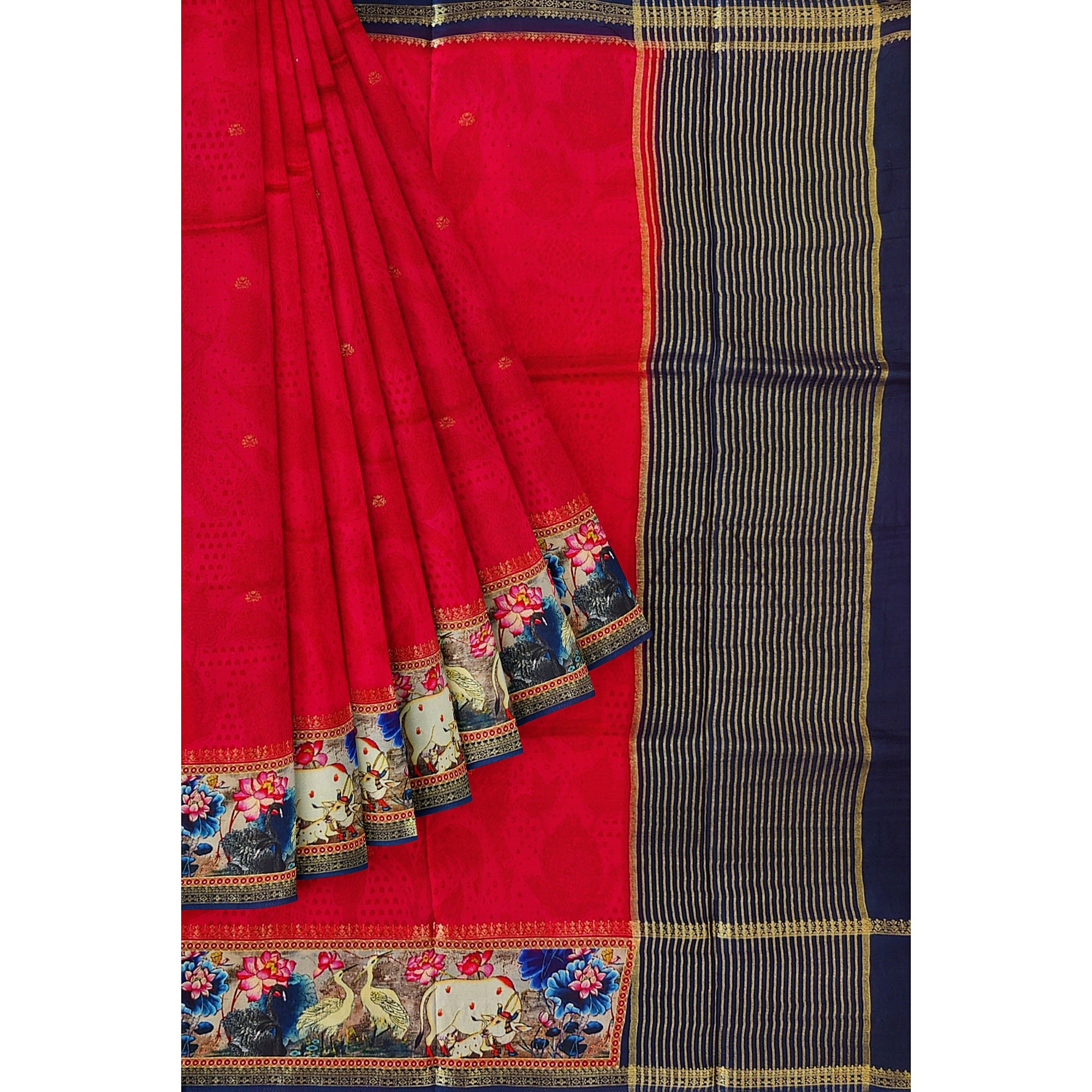 Raw Silk Saree – Traditional Elephant Border – Shop Online