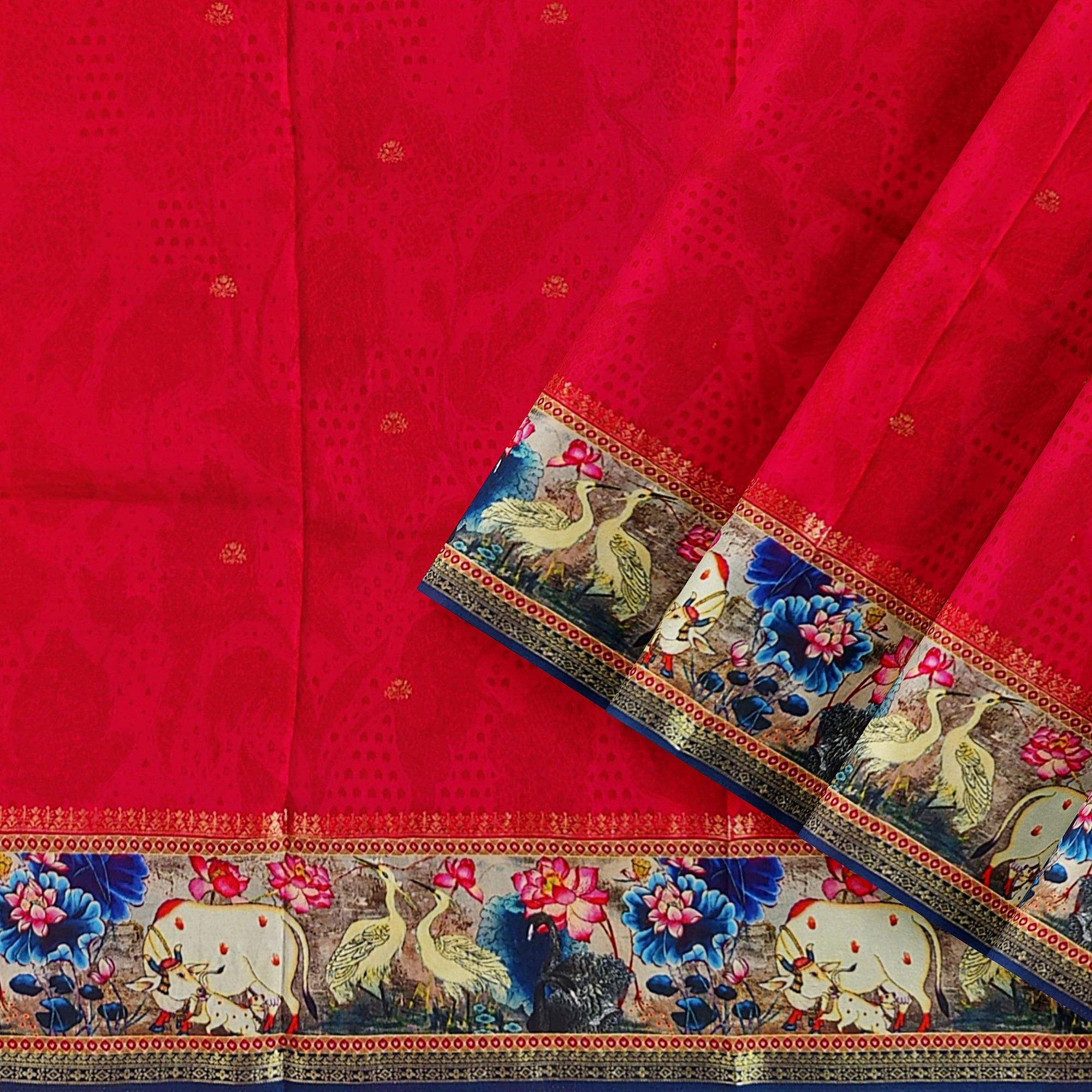 Raw Silk Saree – Traditional Elephant Border – Shop Online